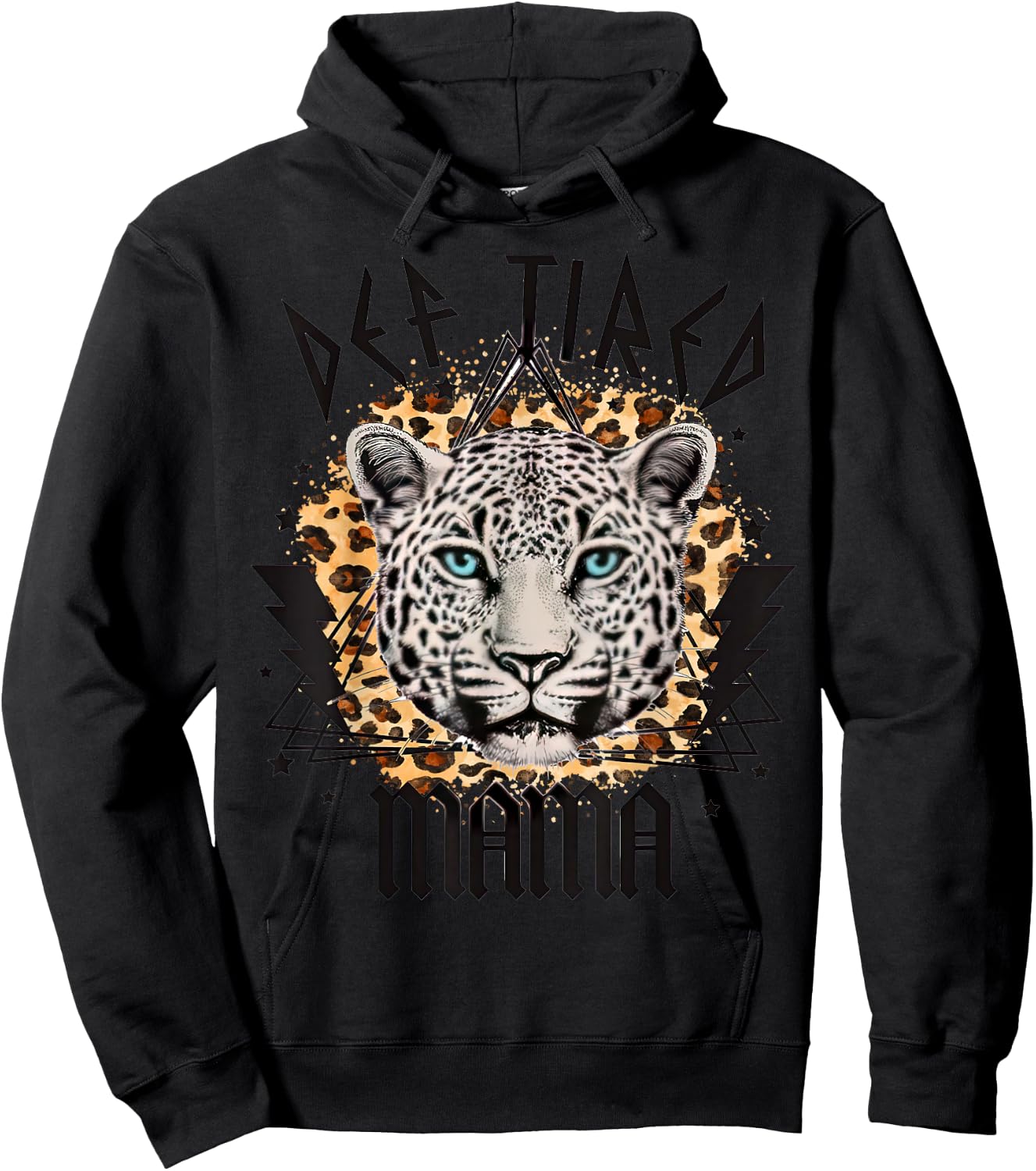 Leopard Def Tired Mama, Cheetah Mama, Mother's Day Costume Hoodie - Hoodie | Black