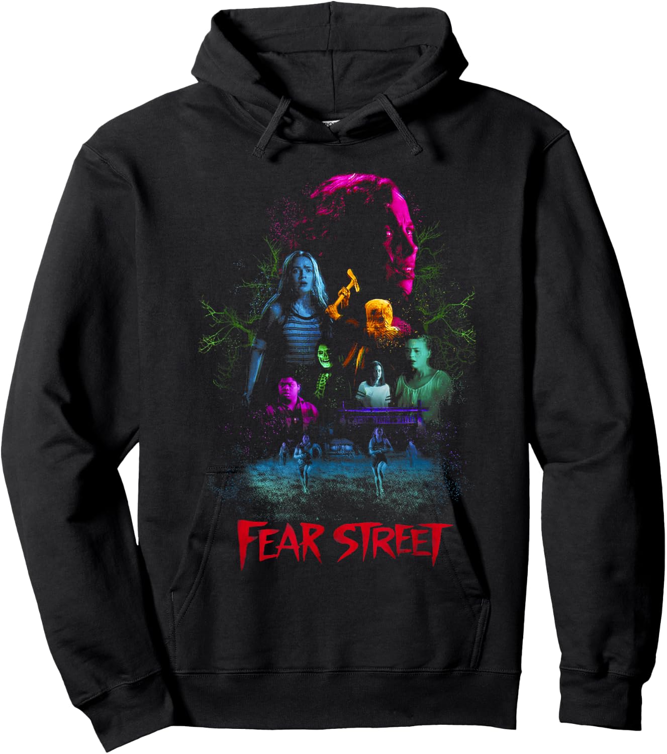 Fear Street Neon Collage Hoodie - Hoodie | Black