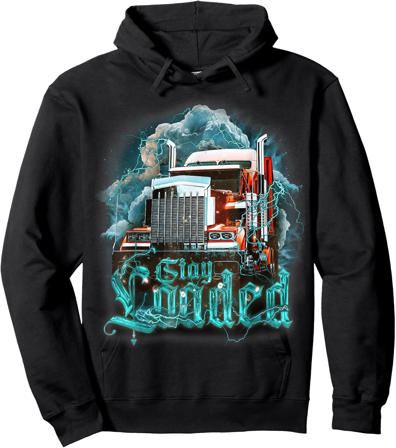 Truck Driver Design Dad Big Rig Semi-Trailer Truckin Hoodie - Hoodie | Black