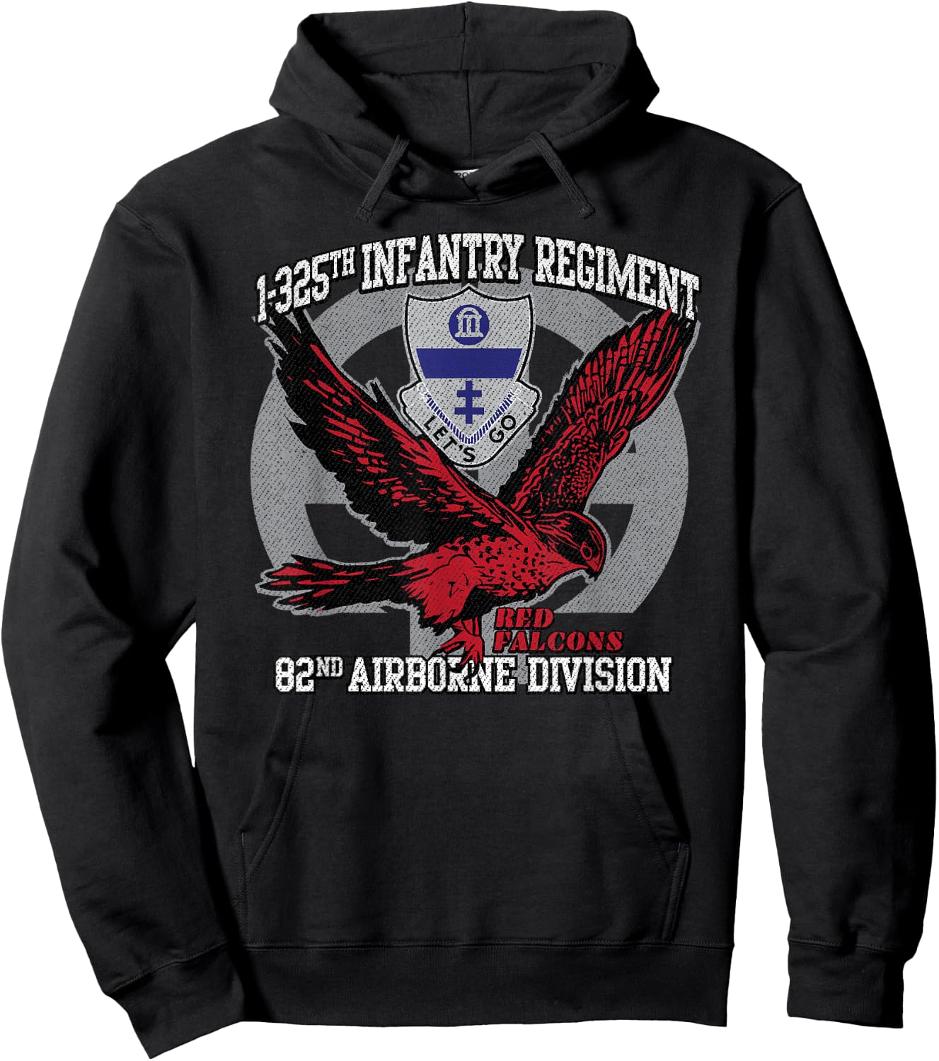 American Marauder: 1-325th Airborne Infantry Red Falcons Hoodie - Hoodie | Black