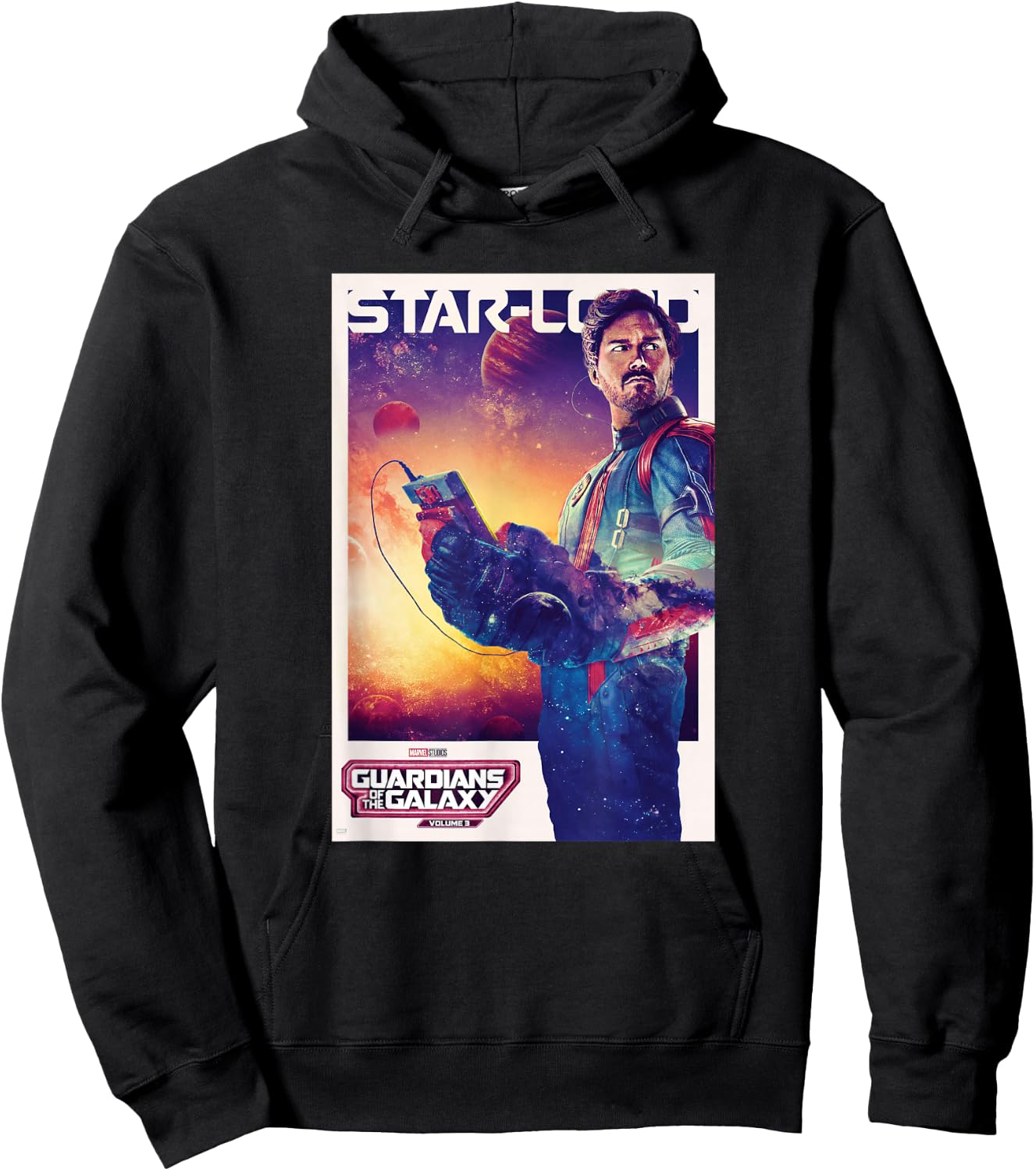 Marvel Guardians of The Galaxy Volume 3 Star-Lord Poster Hoodie - Hoodie | Black