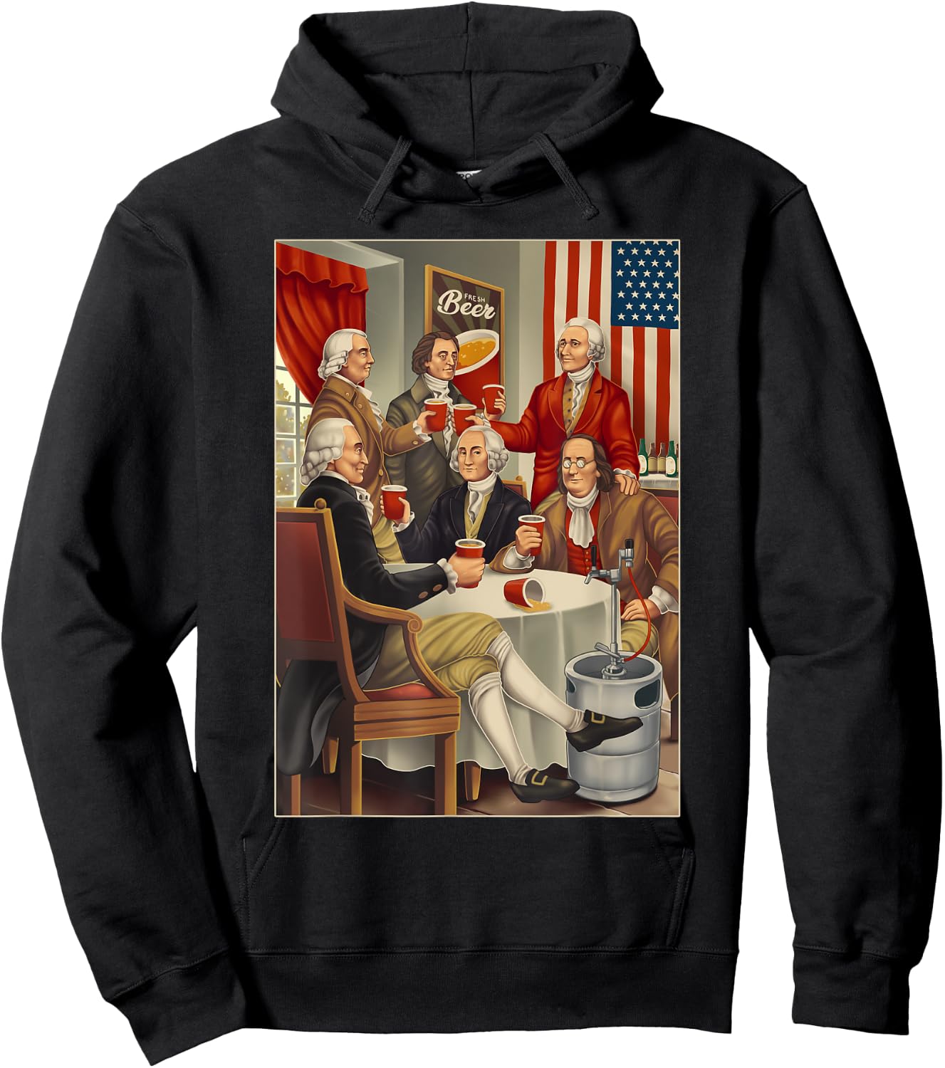 Founding Fathers Beer Keg 4th of July Shirt Founding Father Kids Men Hoodie - Hoodie | Black