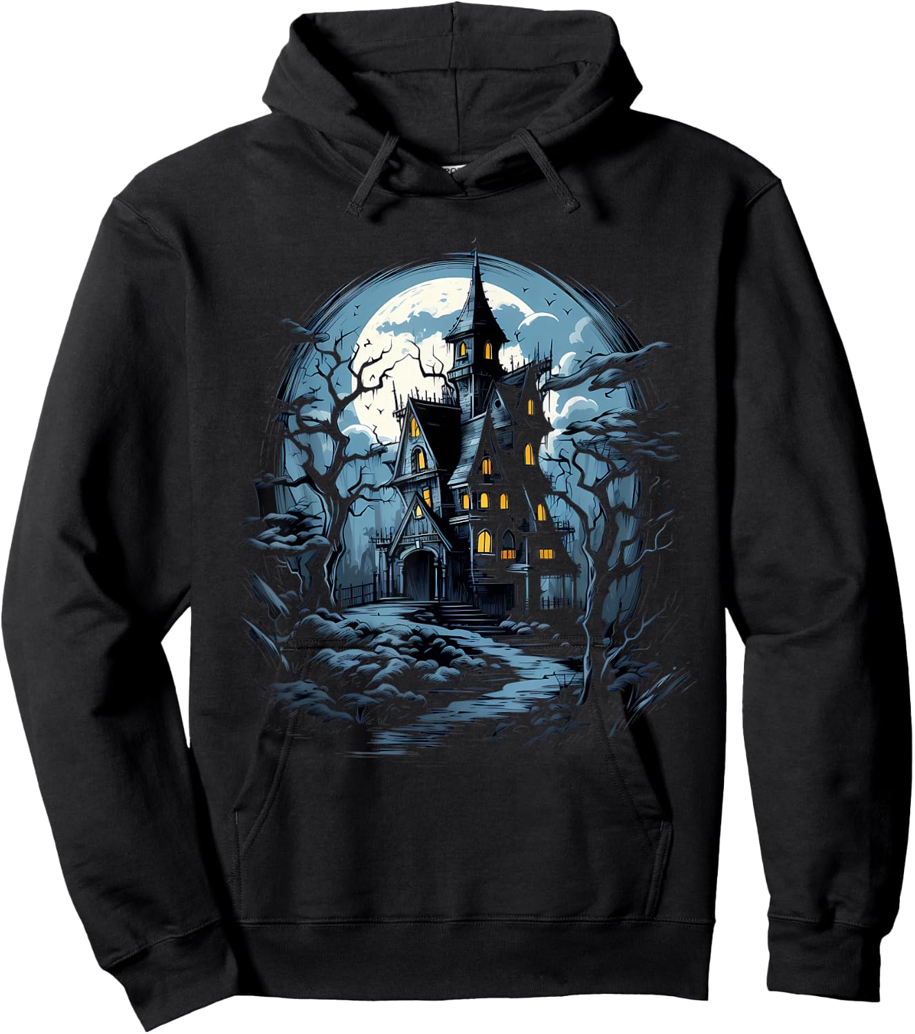 Haunted NIght Escape: Halloween House Intrigue Hoodie - Hoodie | Black