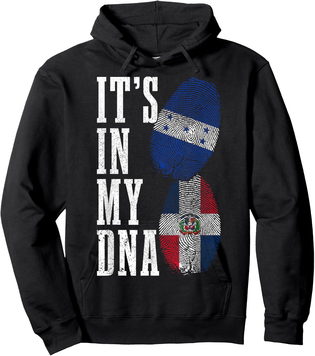 Honduras Dominican Republic DNA Honduran Flag Pride Heritage Hoodie - Hoodie | Black