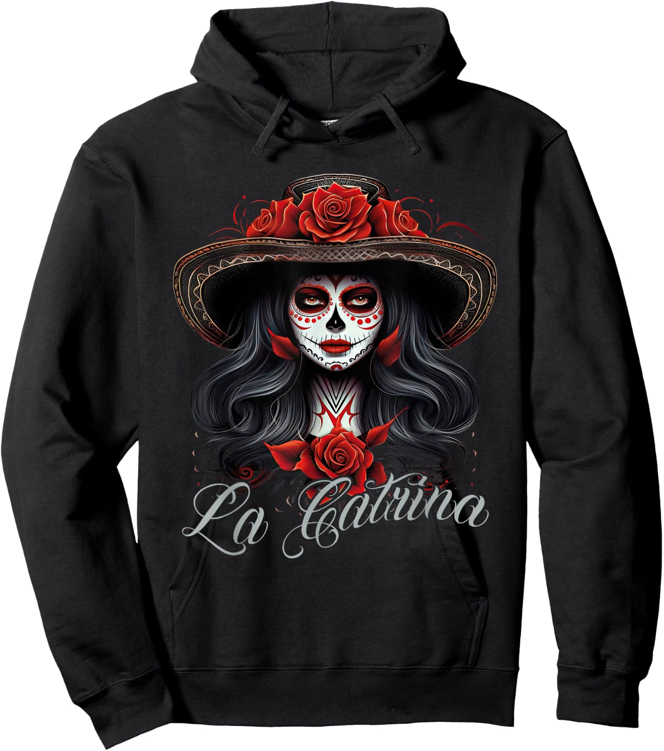 La Catrina Dress Stylish Day of the Dead Costume La Catrina Hoodie - Hoodie | Black