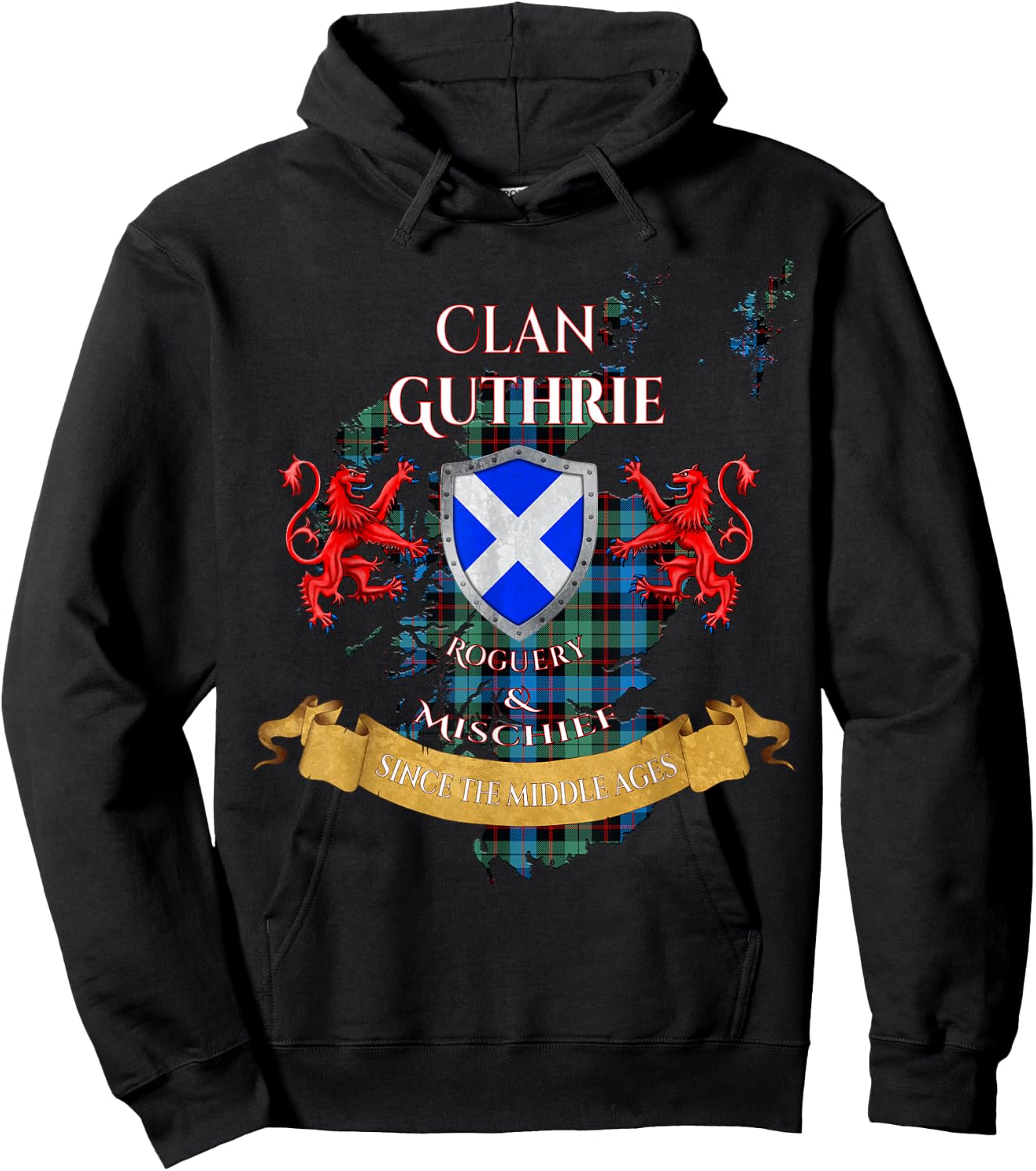 Guthrie Scottish Family Clan Middle Ages Mischief Hoodie - Hoodie | Black