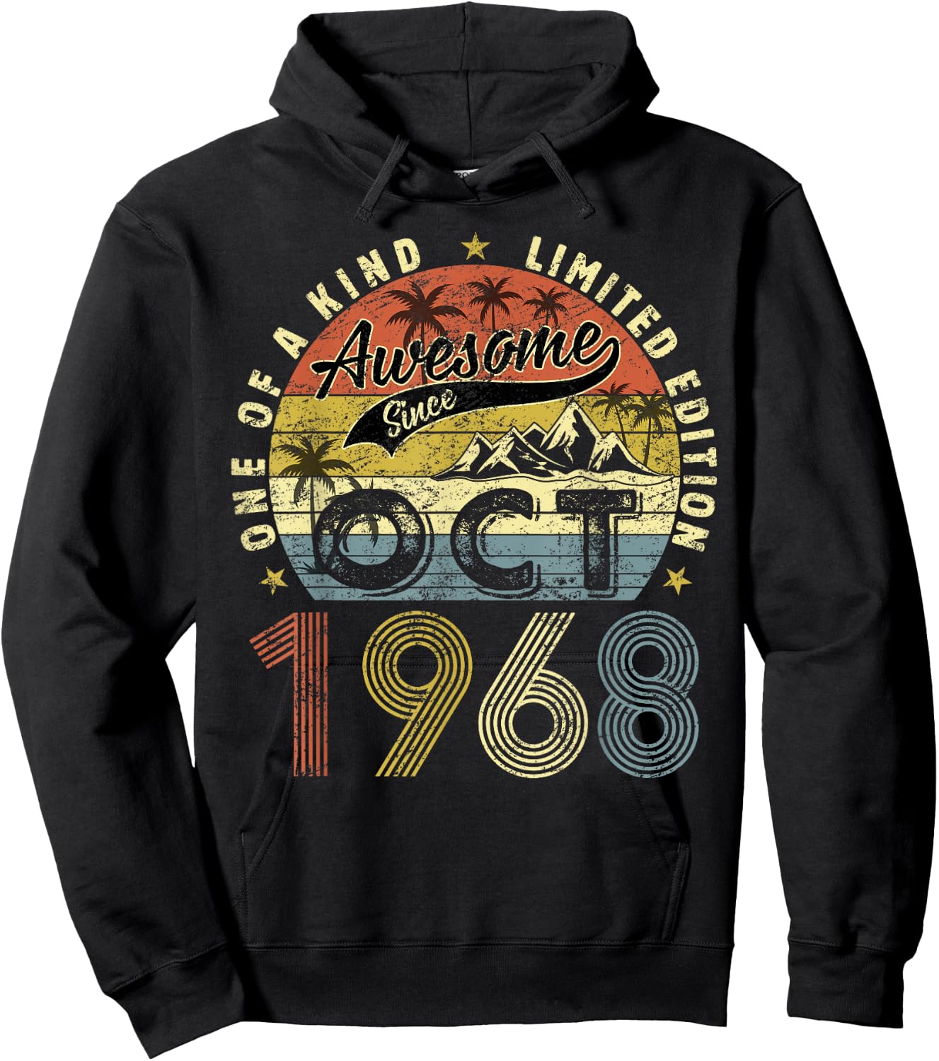 55 Yrs Old Gifts 55th Birthday Men Women Since October 1968 Hoodie - Hoodie | Black