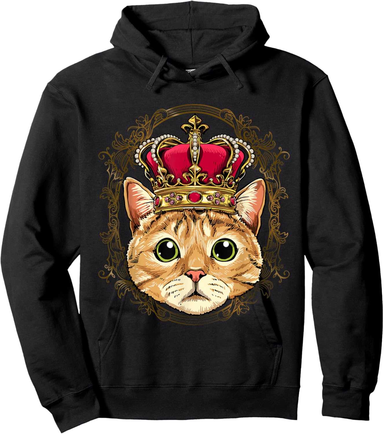 King / Queen Cat Kitten Princess Fur Pet Animal Cat Lover Hoodie - Hoodie | Black