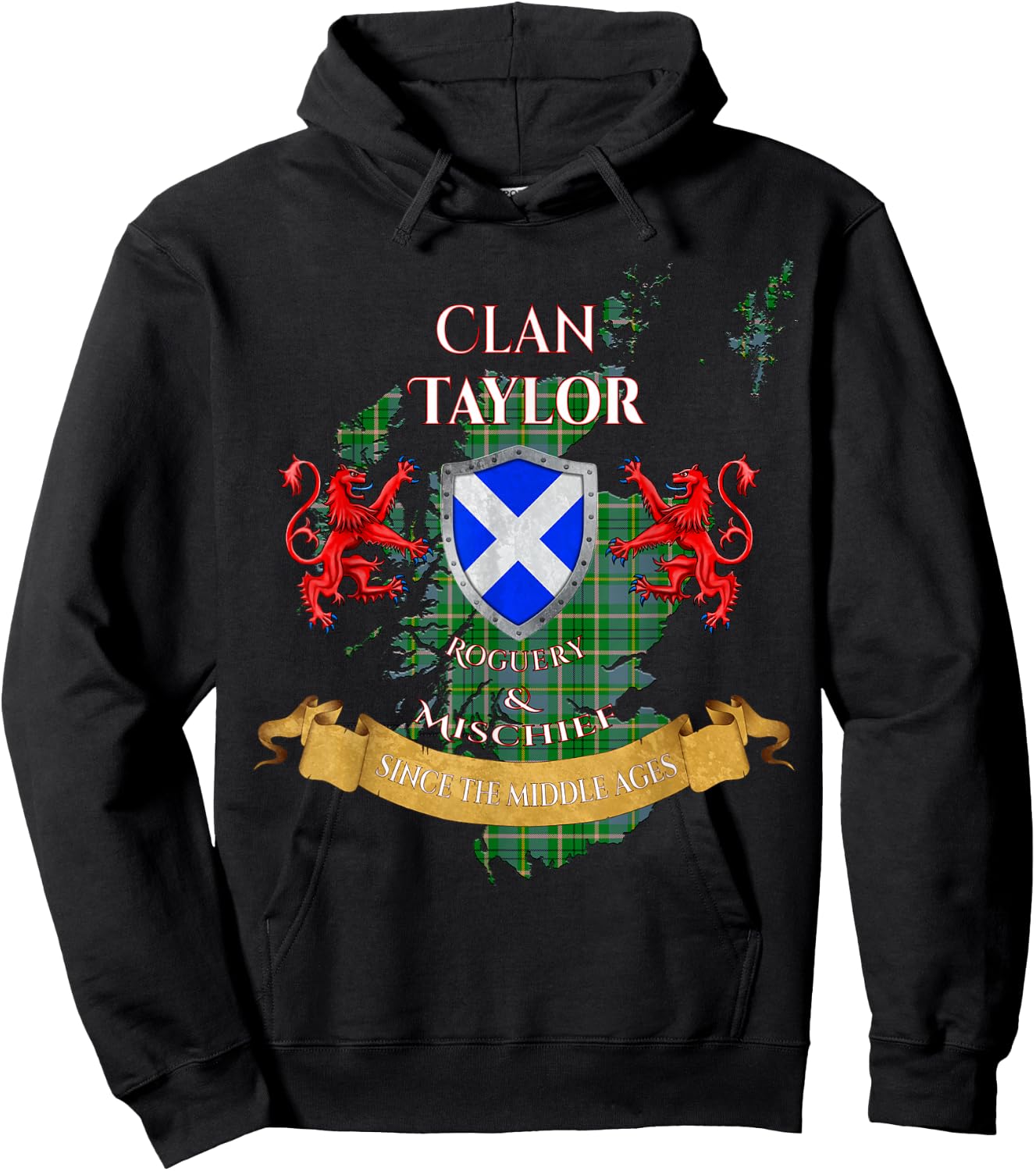 Taylor Scottish Family Clan Middle Ages Mischief Hoodie - Hoodie | Black