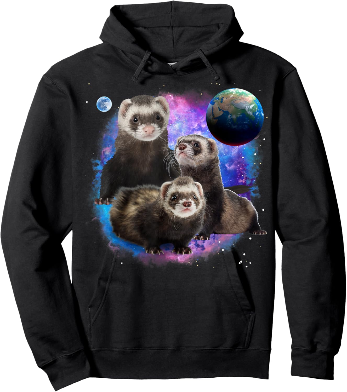 Funny Ferrets in the Galaxy Ferrets Hoodie - Hoodie | Black
