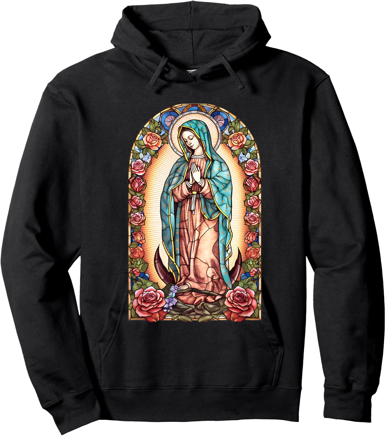 Virgin Mary Of Guadalupe Religious Graphic Women Catholic Hoodie - Hoodie | Black