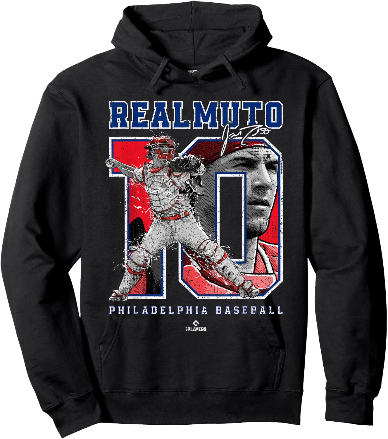 Number and Portrait JT Realmuto Philadelphia MLBPA Hoodie - Hoodie | Black