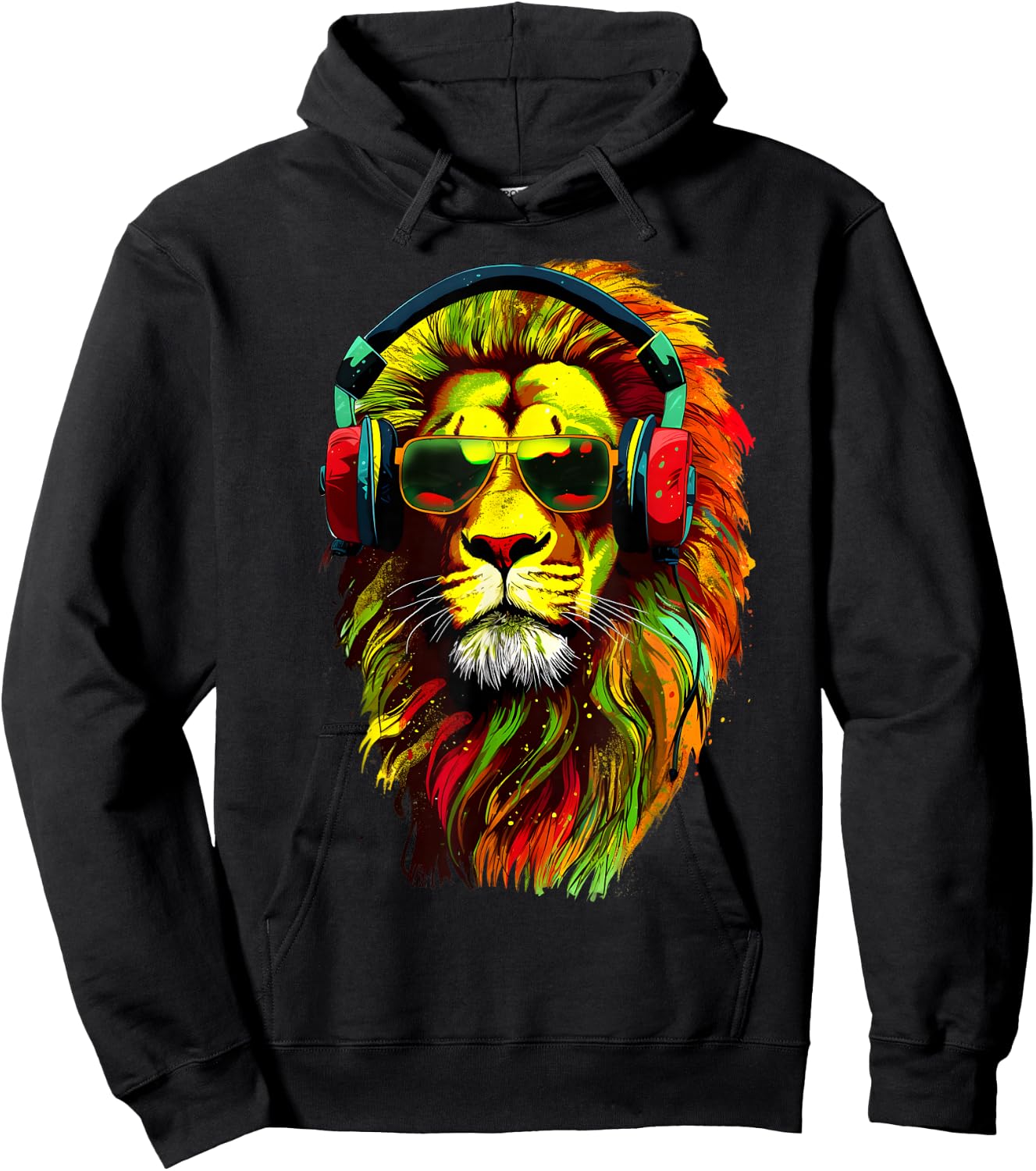 Rasta Lion Stylish Rastafari Design Reggae & Jamaica Vibes Hoodie - Hoodie | Black