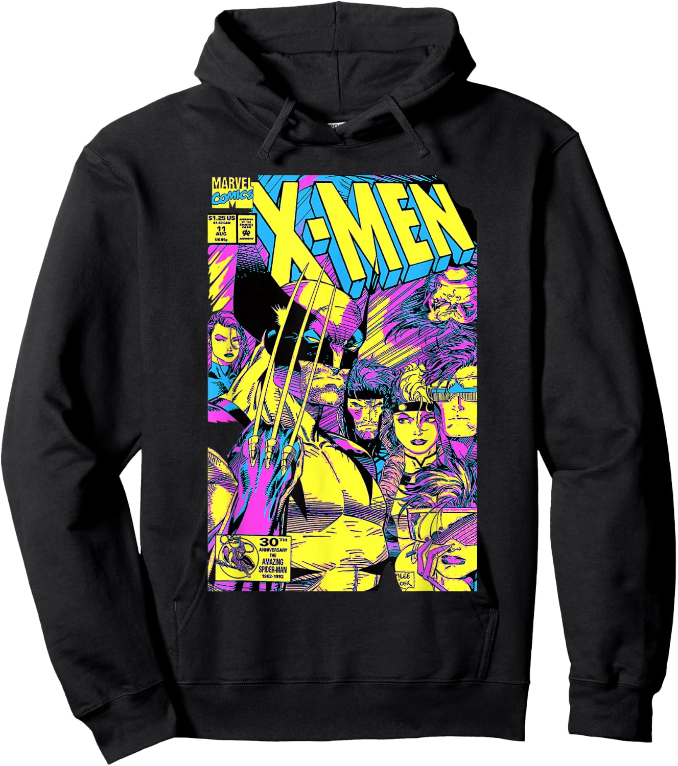 Marvel X-Men Wolverine & Team Epic Neon Comic Cover Hoodie - Hoodie | Black