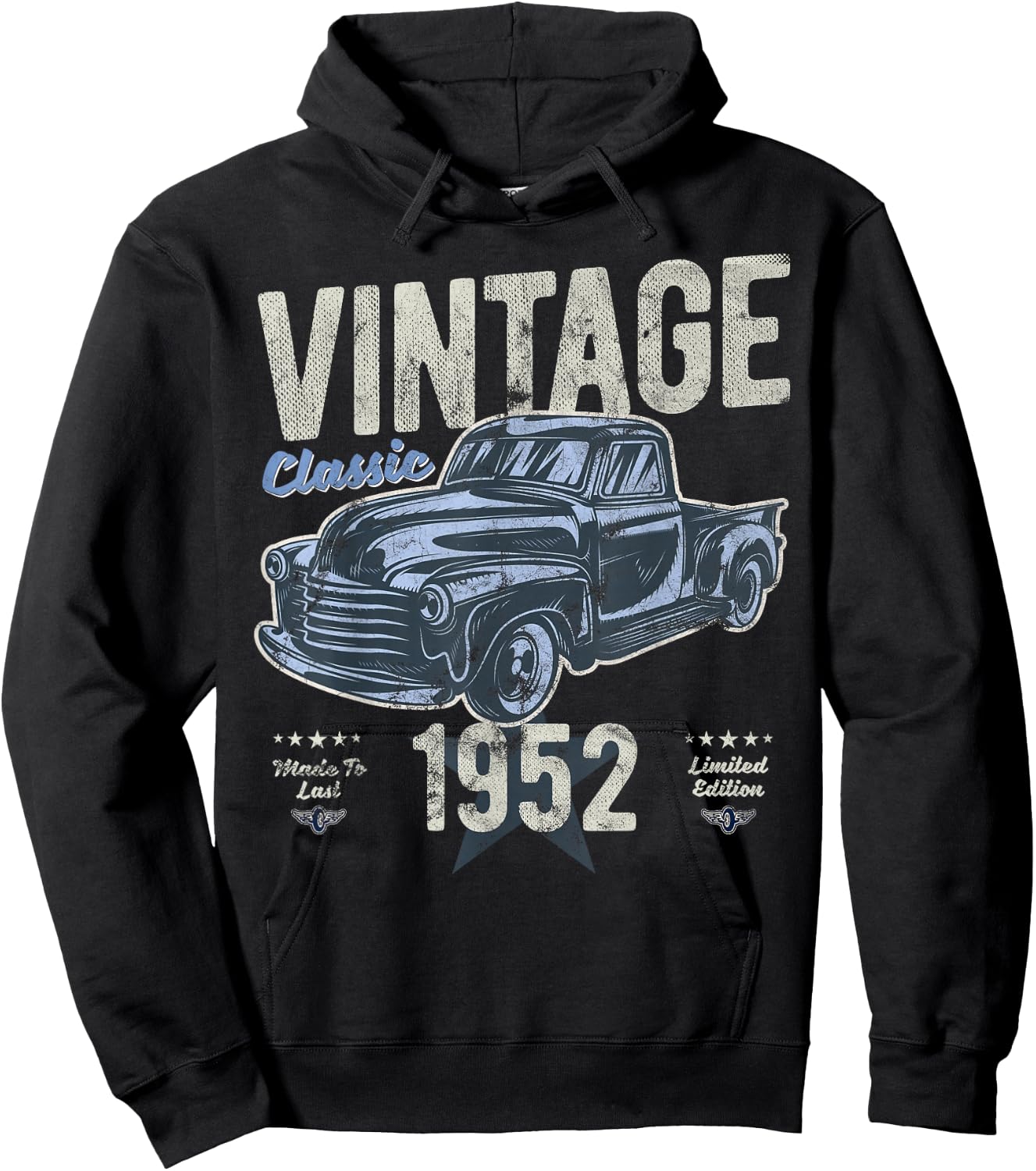 Vintage, Born 1952, Birthday, Classic Pick Up Truck Hoodie - Hoodie | Black