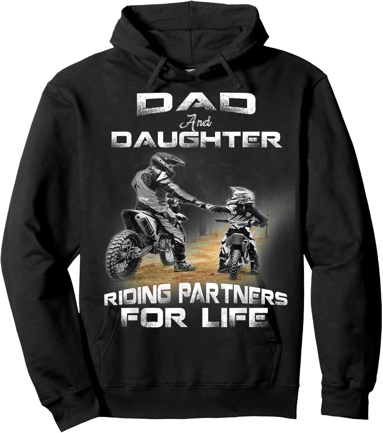 Dad And Daughter Riding Partner For Life Motocross Dirt Bike Hoodie - Hoodie | Black