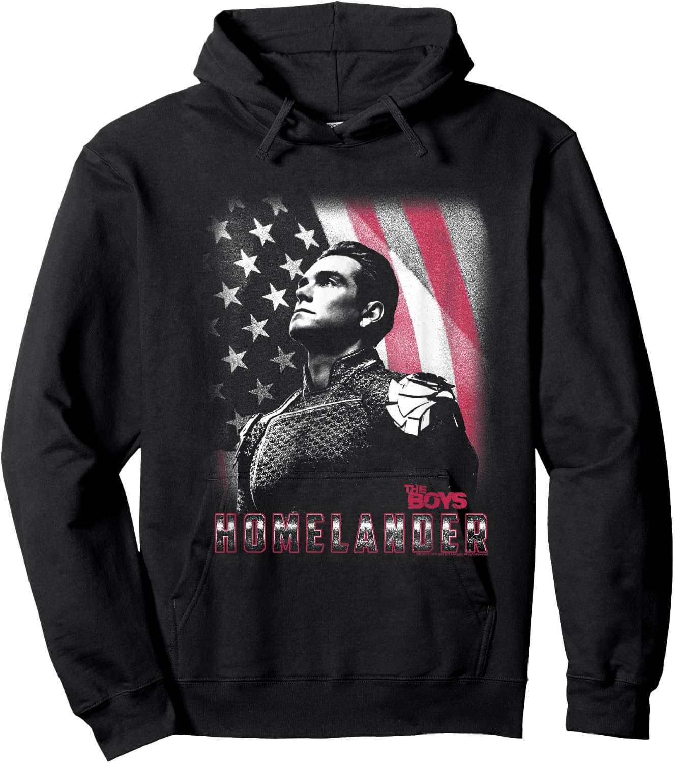 The Boys Patriotic Homelander American Flag Background Hoodie - Hoodie | Black