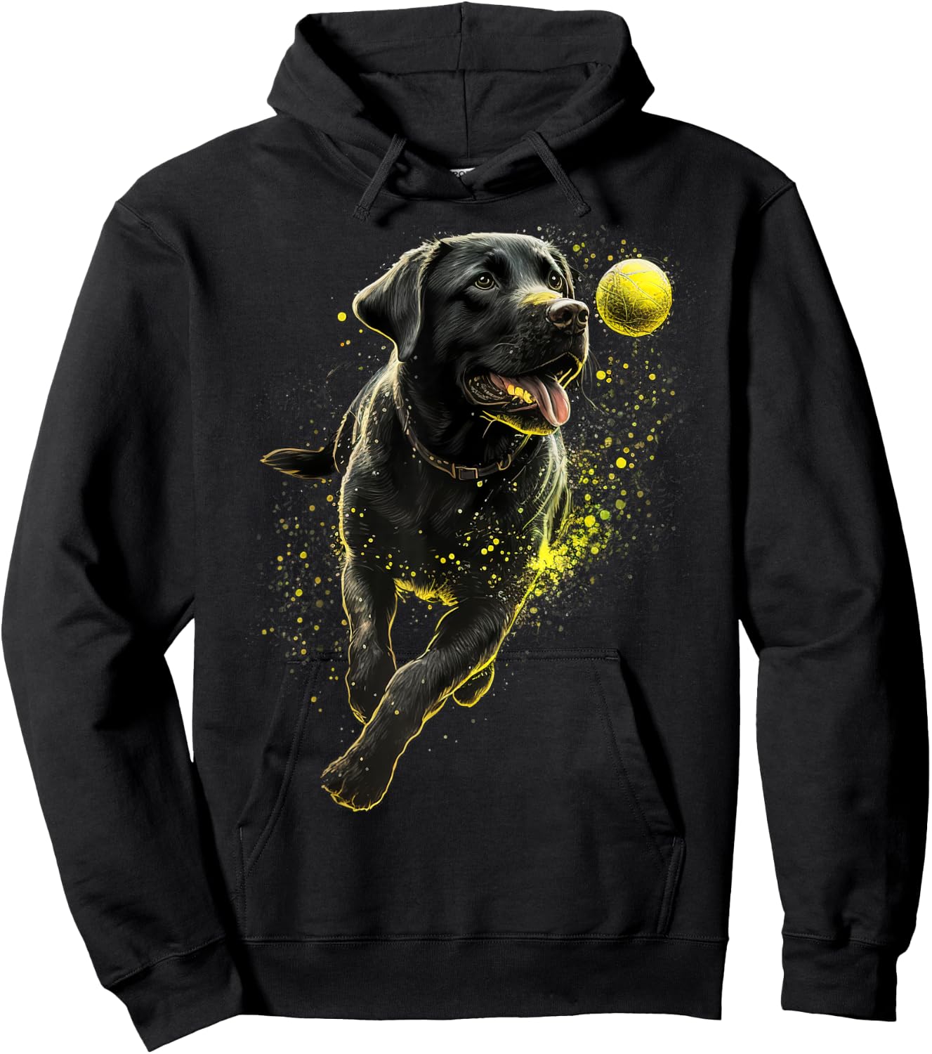 Black Labrador Retriever chasing a ball Labrador Retriever Hoodie - Hoodie | Black