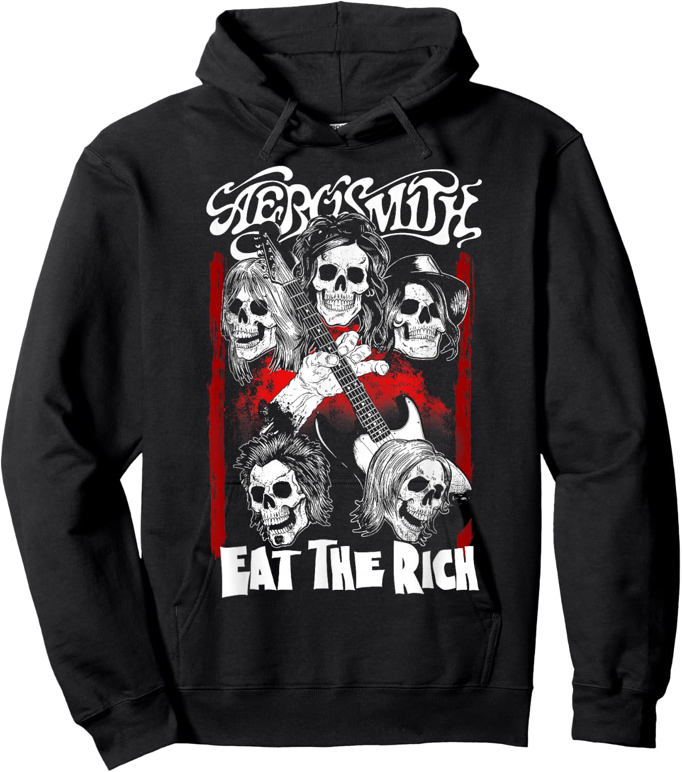 Aerosmith Men's Black Modern Letter Print Hoodie - Hoodie | Black