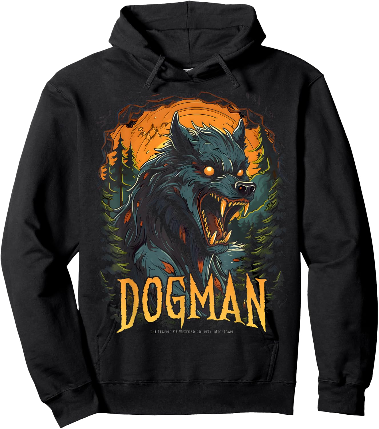 Dogman The Legend Cryptid Creature Werewolf Cryptozoology Hoodie - Hoodie | Black