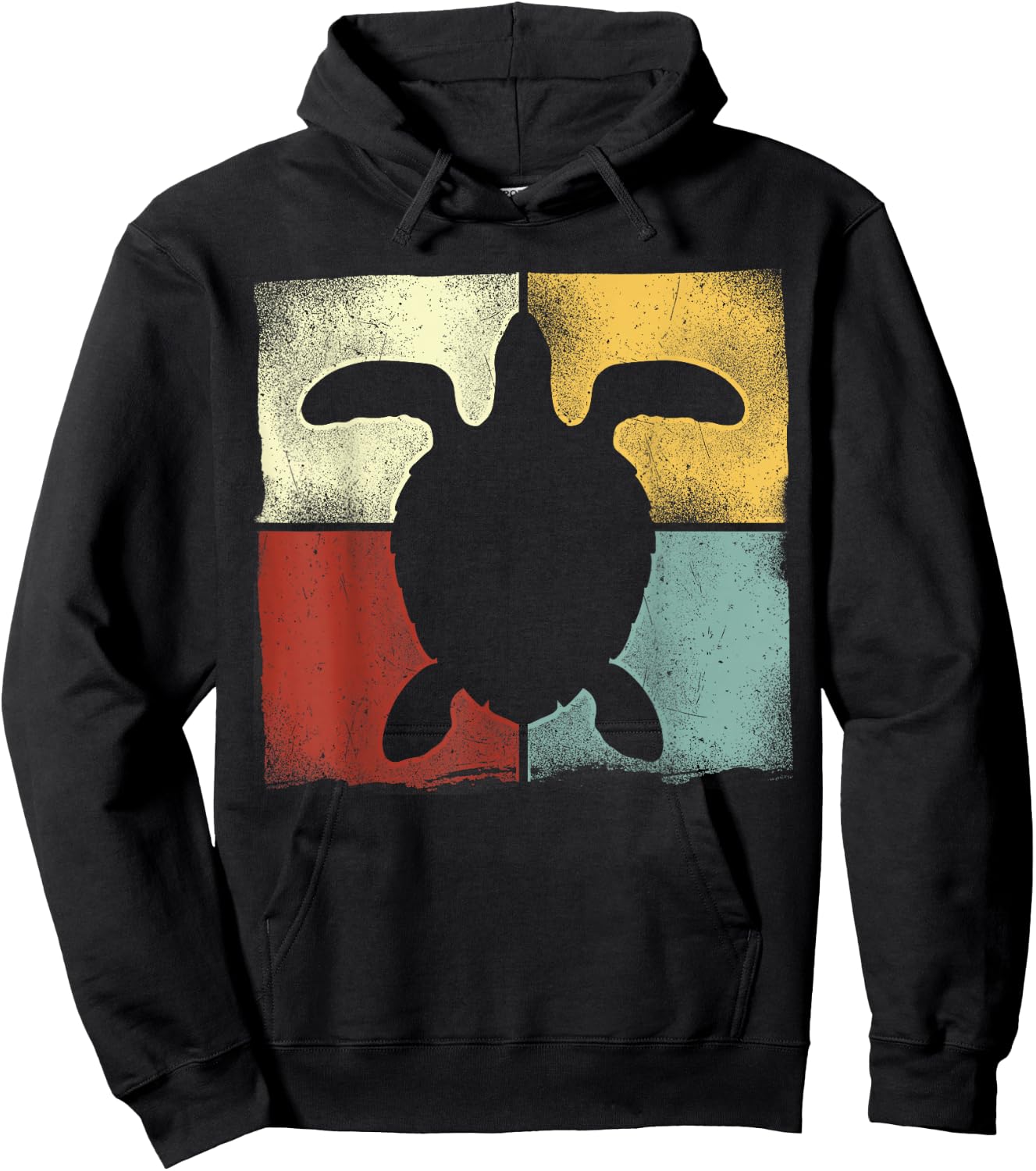 Sea Turtle Tortoise Retro Vintage Hoodie - Hoodie | Black