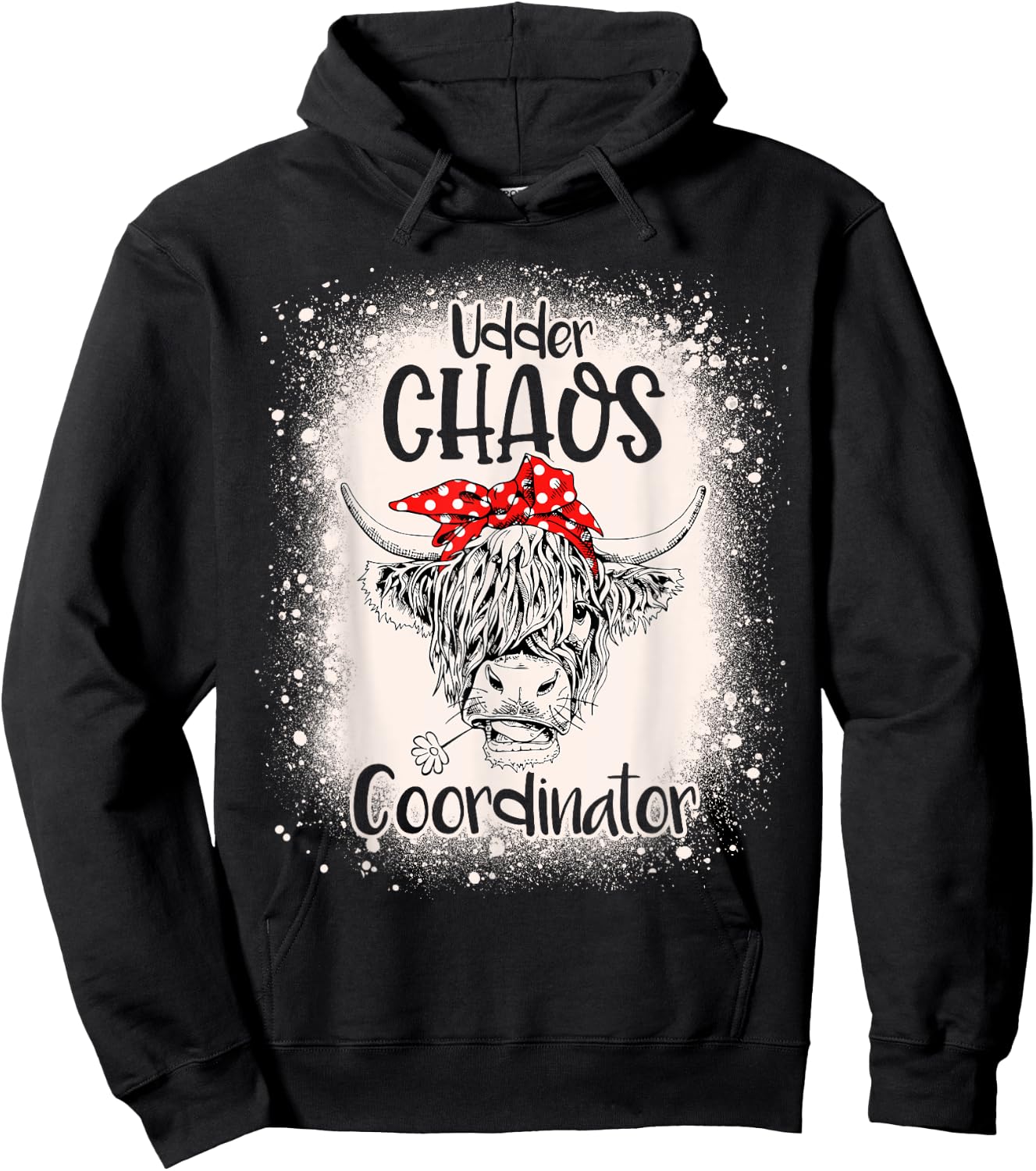 Funny Heifer Bleached Chaos Coordinator Teachers Boss Women Hoodie - Hoodie | Black