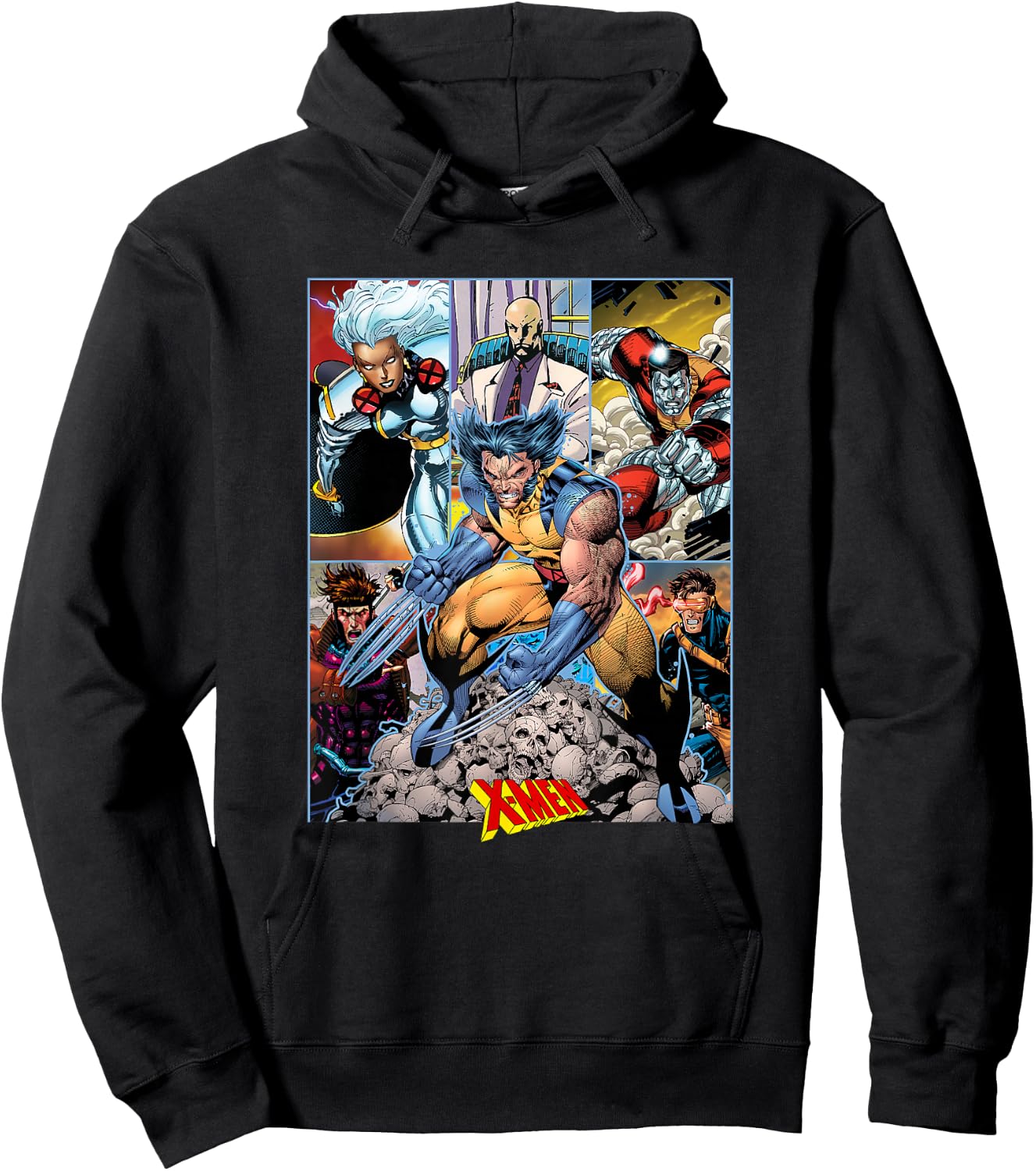 Marvel X-Men Wolverine Team Action Packed Comic Panels Hoodie - Hoodie | Black