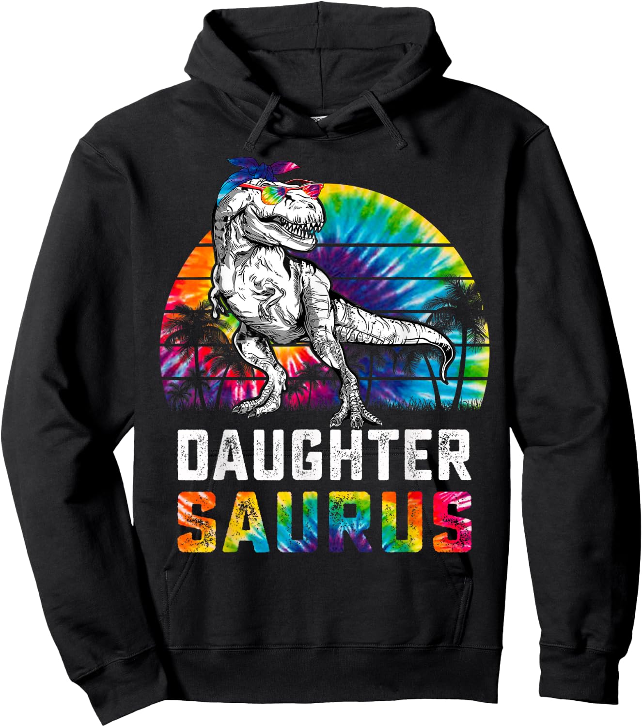 Daughtersaurus T Rex Dinosaur Daughter Saurus Family Hoodie - Hoodie | Black