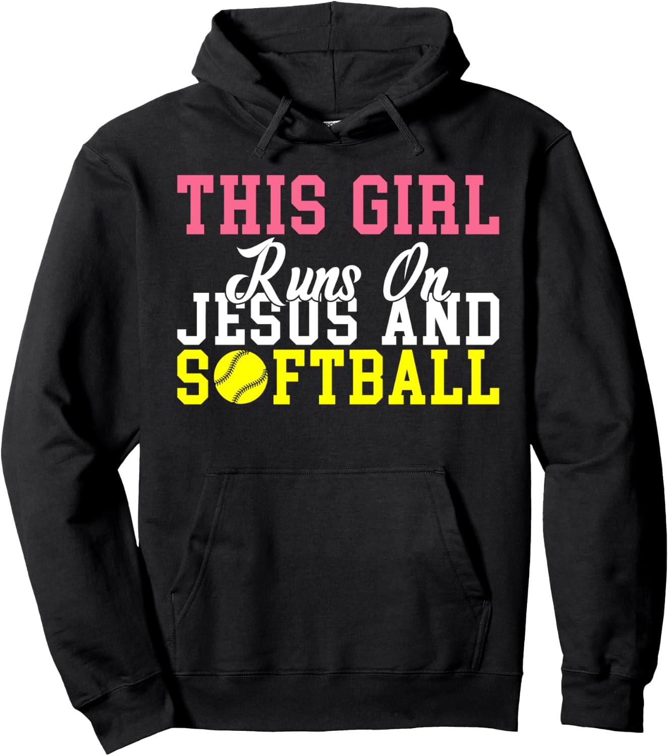 This Girl runs on Jesus and Softball Hoodie - Hoodie | Black
