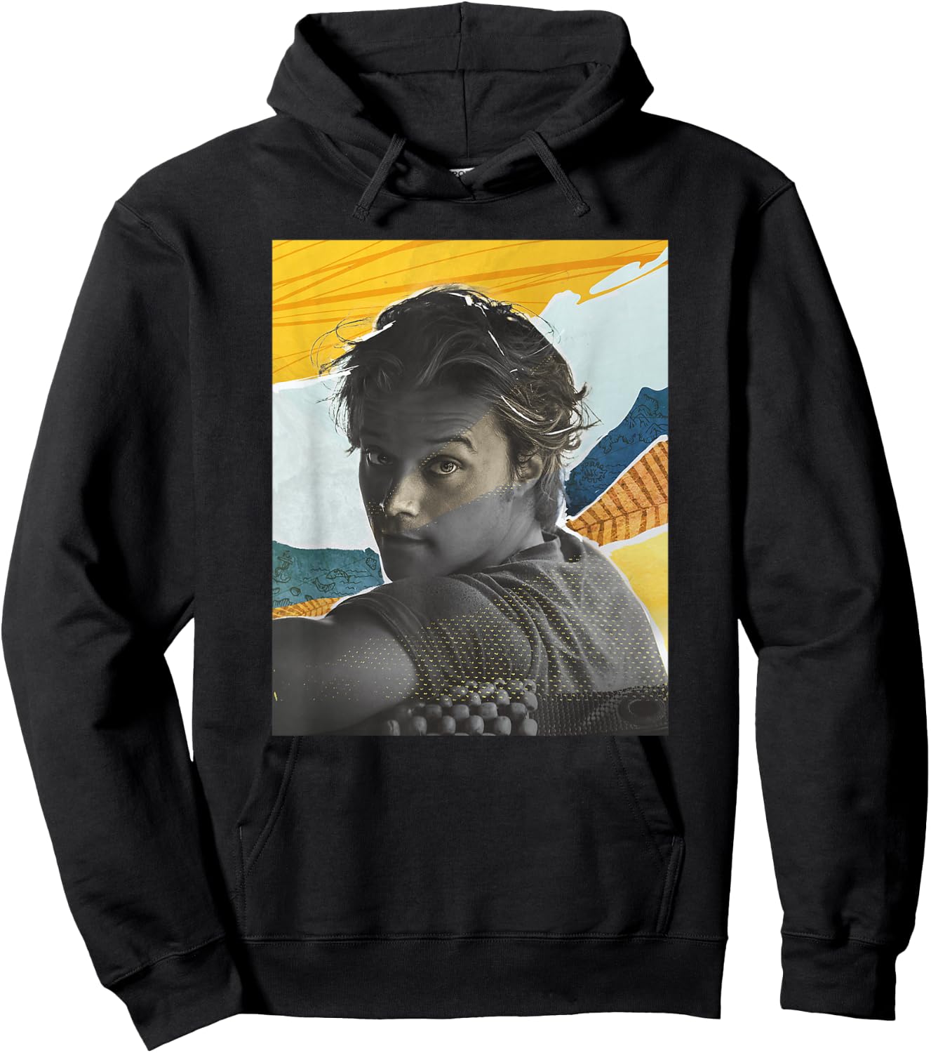 Outer Banks Season 3 JJ Maybank Mixed Media Collage Portrait Hoodie - Hoodie | Black