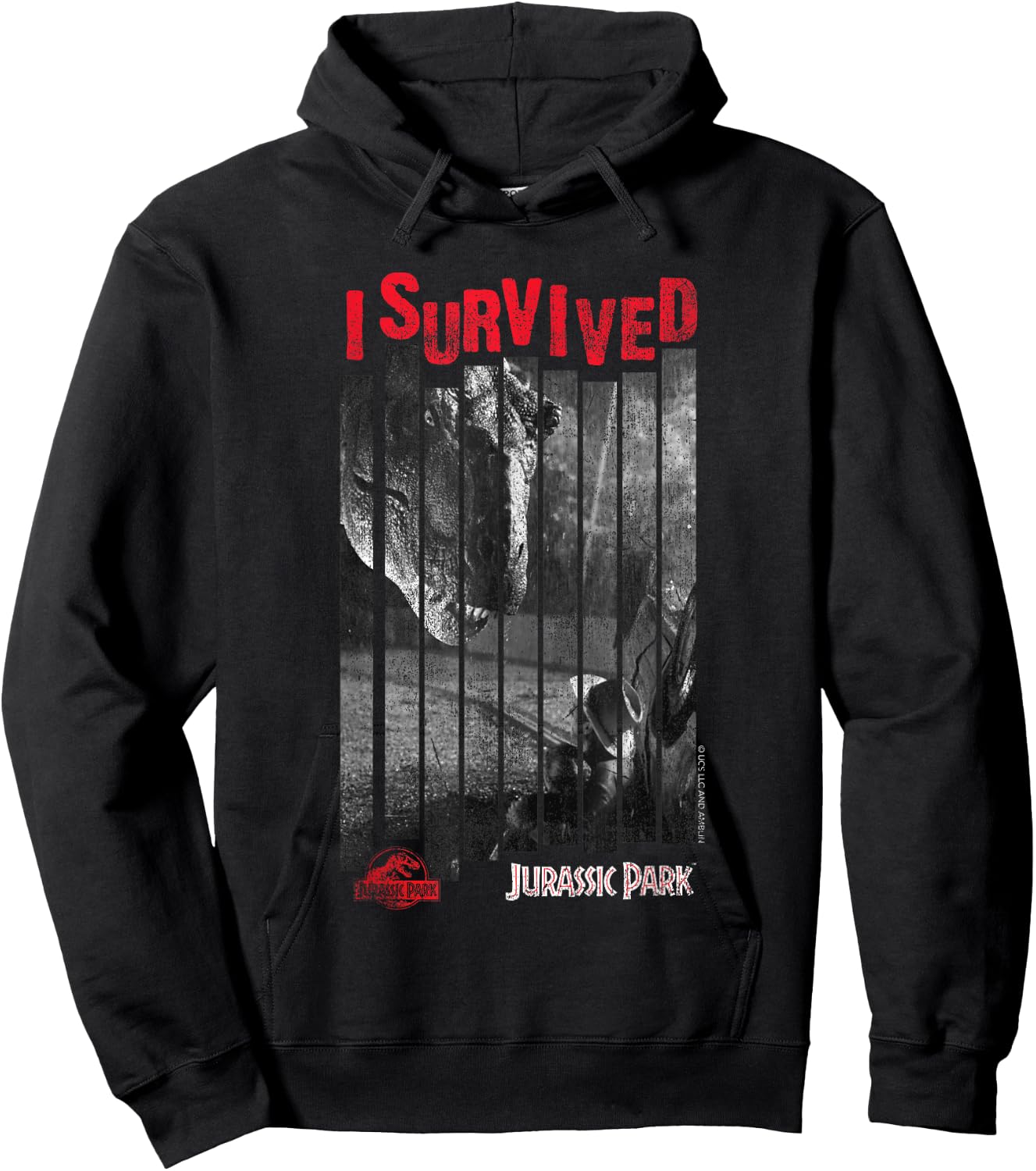 Jurassic Park T-Rex I Survived Hoodie - Hoodie | Black