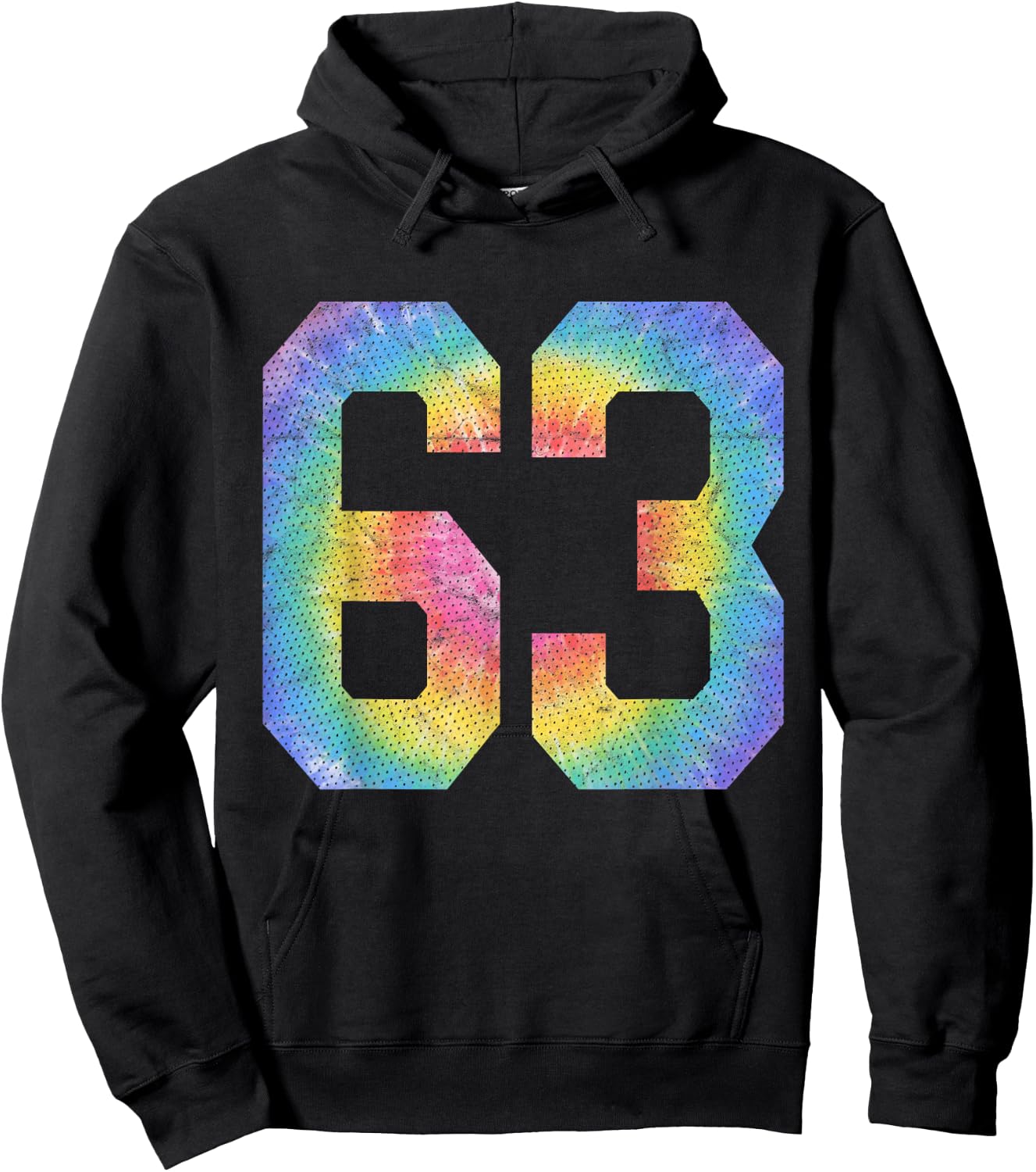 Number 63 Numbered Uniform Sports Team Jersey 63rd Birthday Hoodie - Hoodie | Black