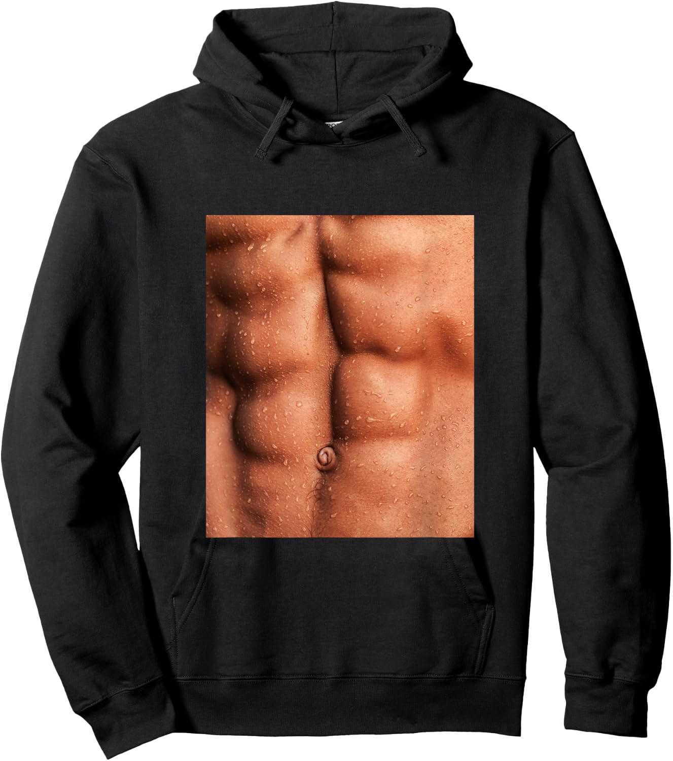 Show Off Your Fake Abs Muscular Novelty Funny Hoodie - Hoodie | Black