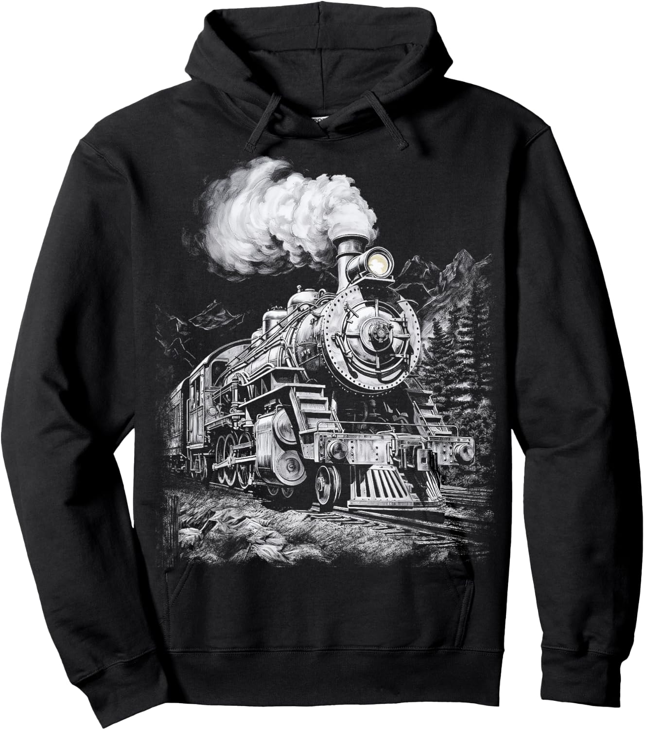 Steam Engine Train Steam Train Locomotive Vintage Train Hoodie - Hoodie | Black