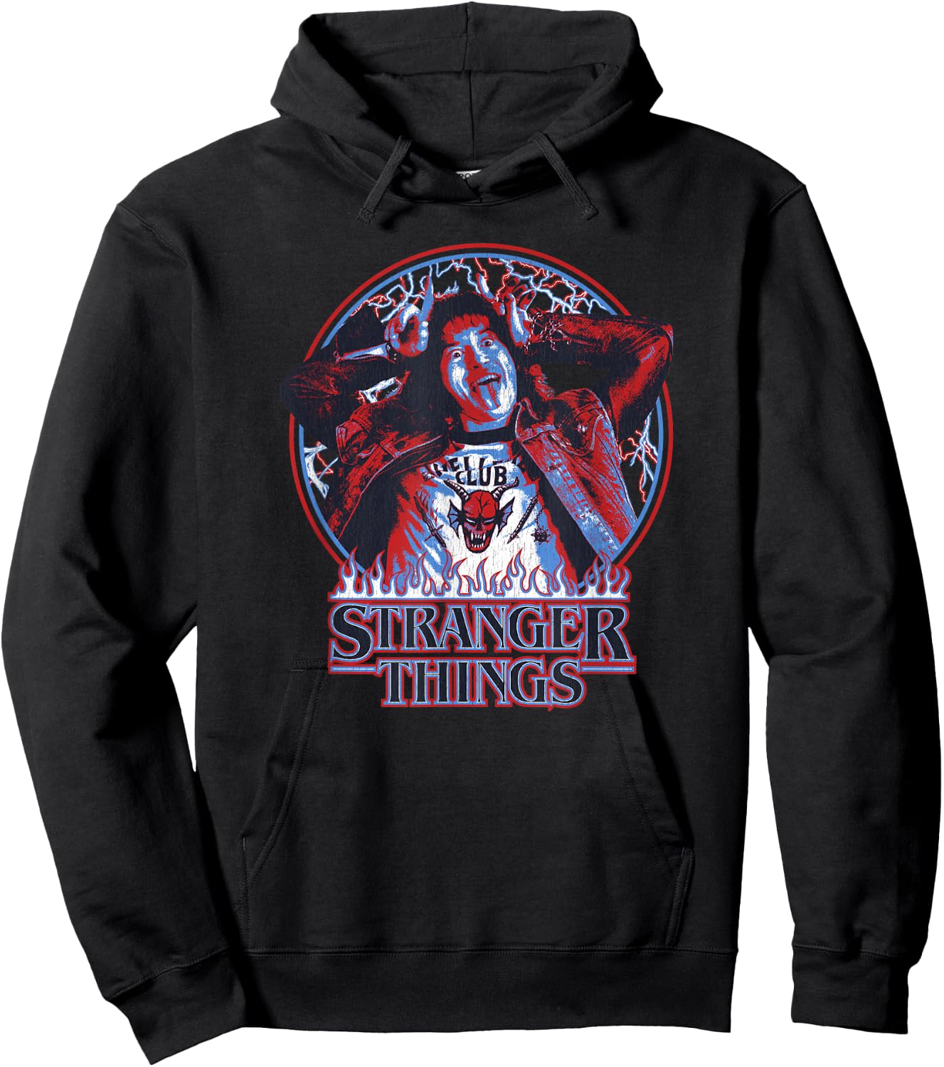 Stranger Things Eddie Munson American Colors Logo Hoodie - Hoodie | Black