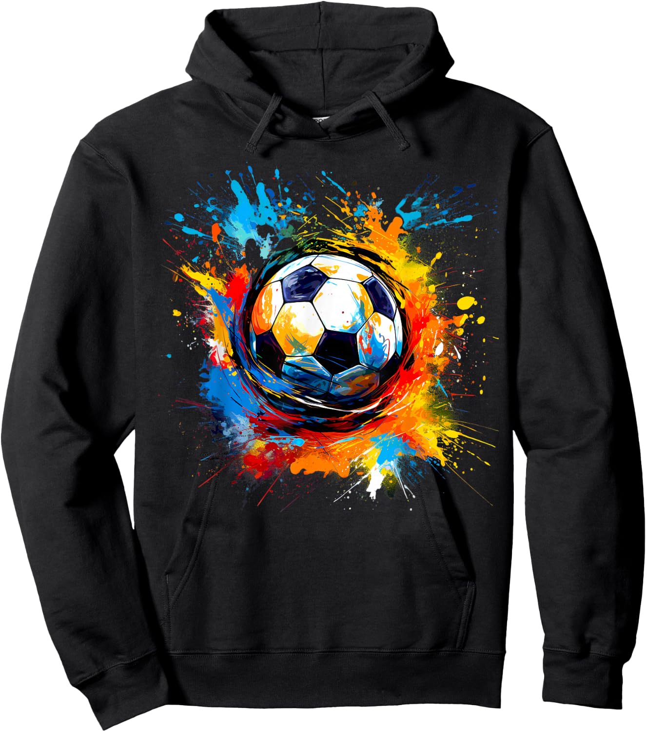 Soccer Ball With Paint Splash Hoodie - Hoodie | Black