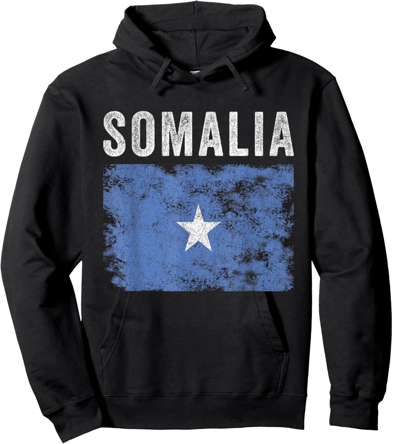 Somalia Flag Distressed - Men Women Kids - Somali Flag Hoodie - Hoodie | Black