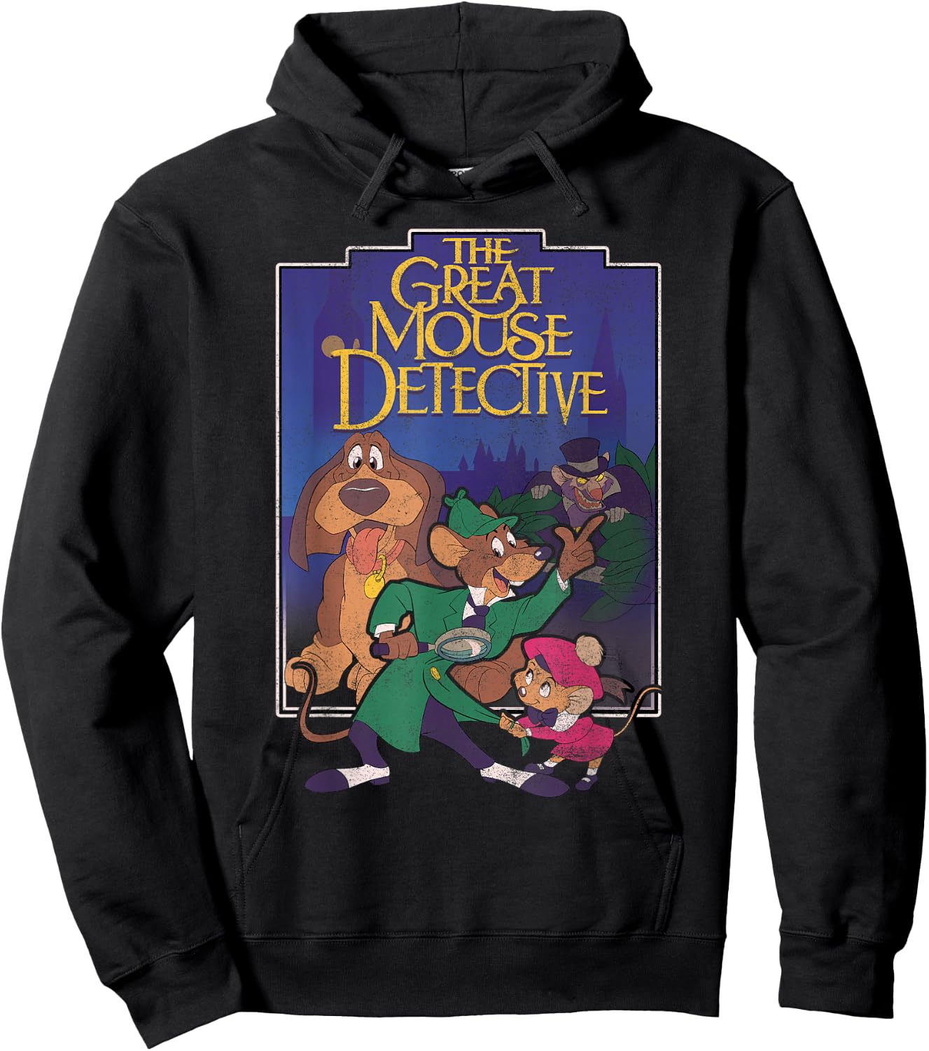 Disney The Great Mouse Detective Group Shot Classic Portrait Hoodie - Hoodie | Black