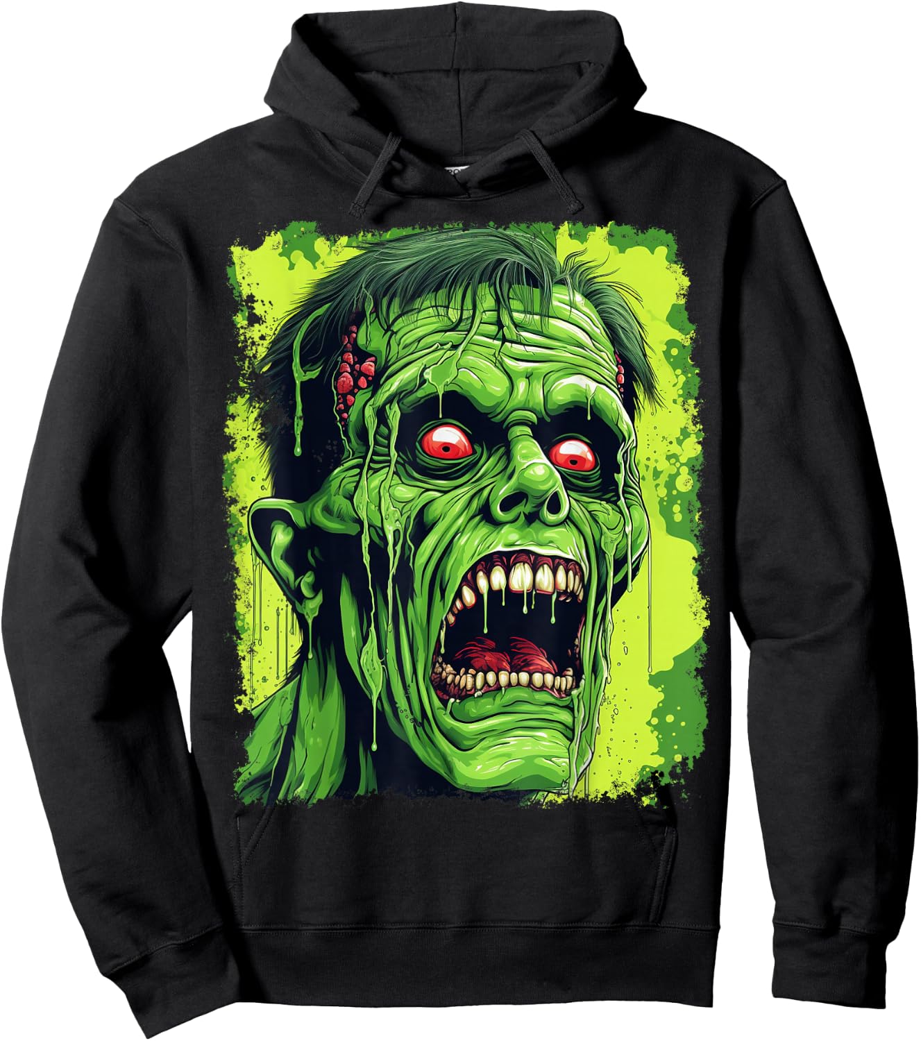 Classic Horror Green Zombie Hoodie - Hoodie | Black