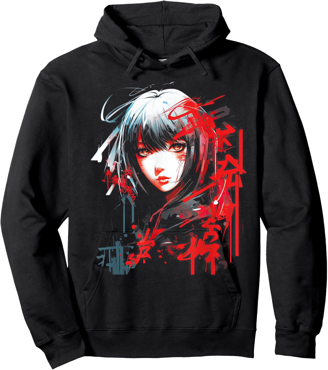 Anime Goth Girl Aesthetic Dark Pastel Edgy Manga Hoodie - Hoodie | Black