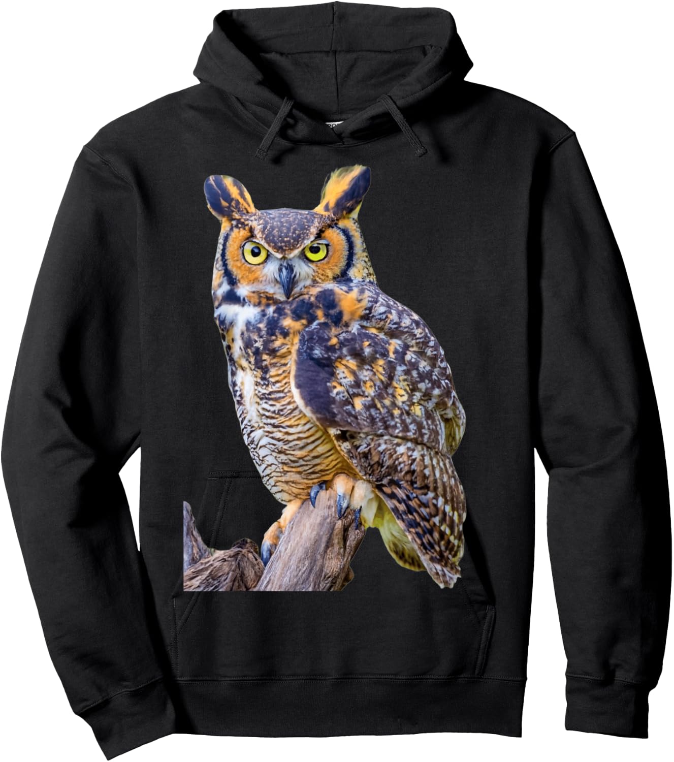 Great Horned Owl Hoodie - Hoodie | Black