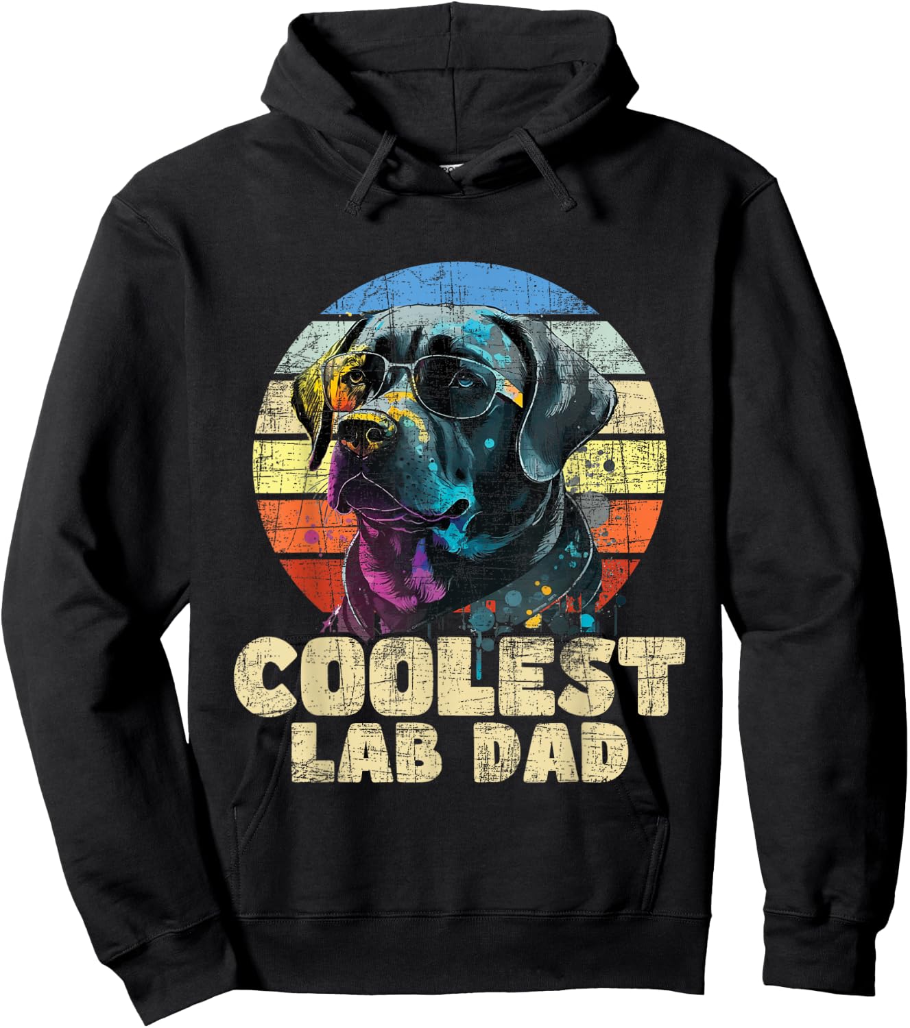 Coolest Lab Dad - Father's Day Labrador Pup Dog Owner Hoodie - Hoodie | Black