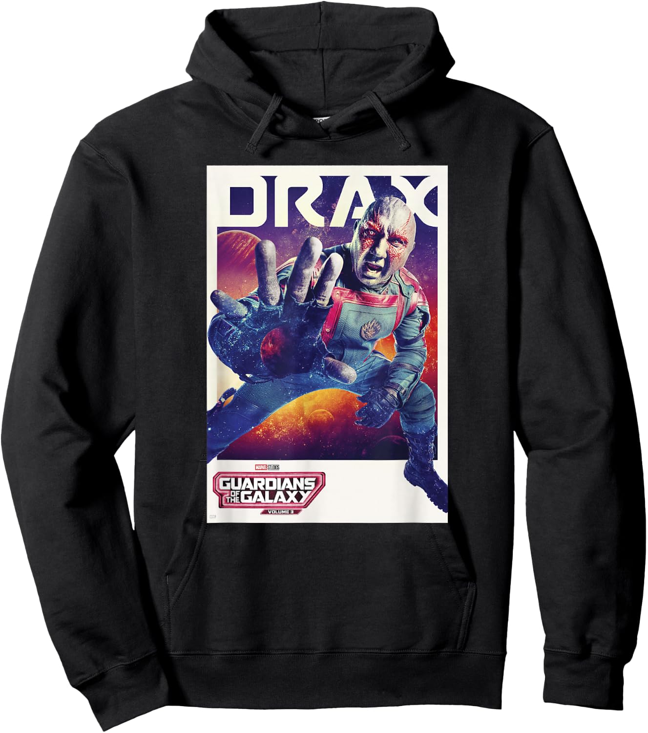Marvel Guardians of the Galaxy Vol. 3 Drax Solo Poster Hoodie - Hoodie | Black