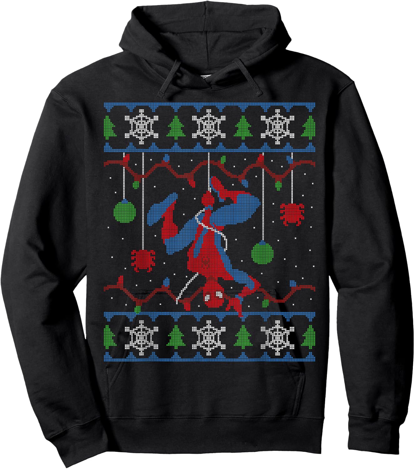 Marvel Spider-Man Upside Down Ugly Christmas Sweater Hoodie - Hoodie | Black
