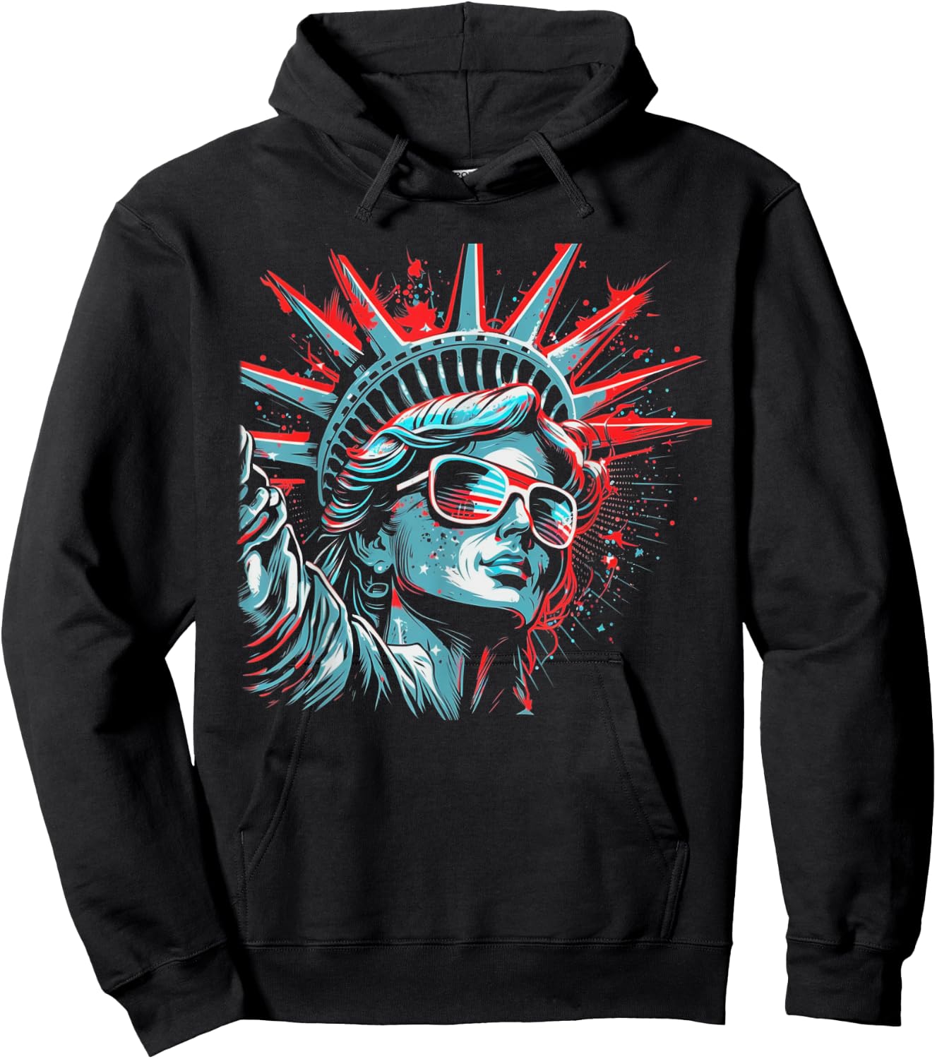 Statue Of Liberty 4th of July American Flag USA Funny Hoodie - Hoodie | Black
