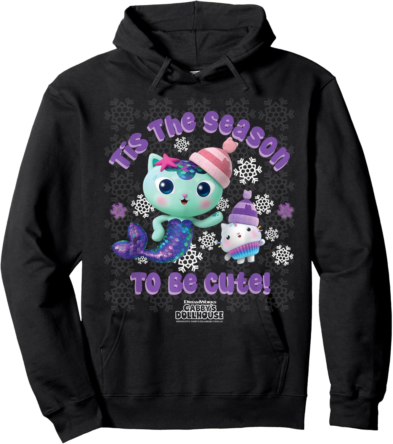 DreamWorks Gabby's Dollhouse Holiday MerCat & Cakey Hoodie - Hoodie | Black