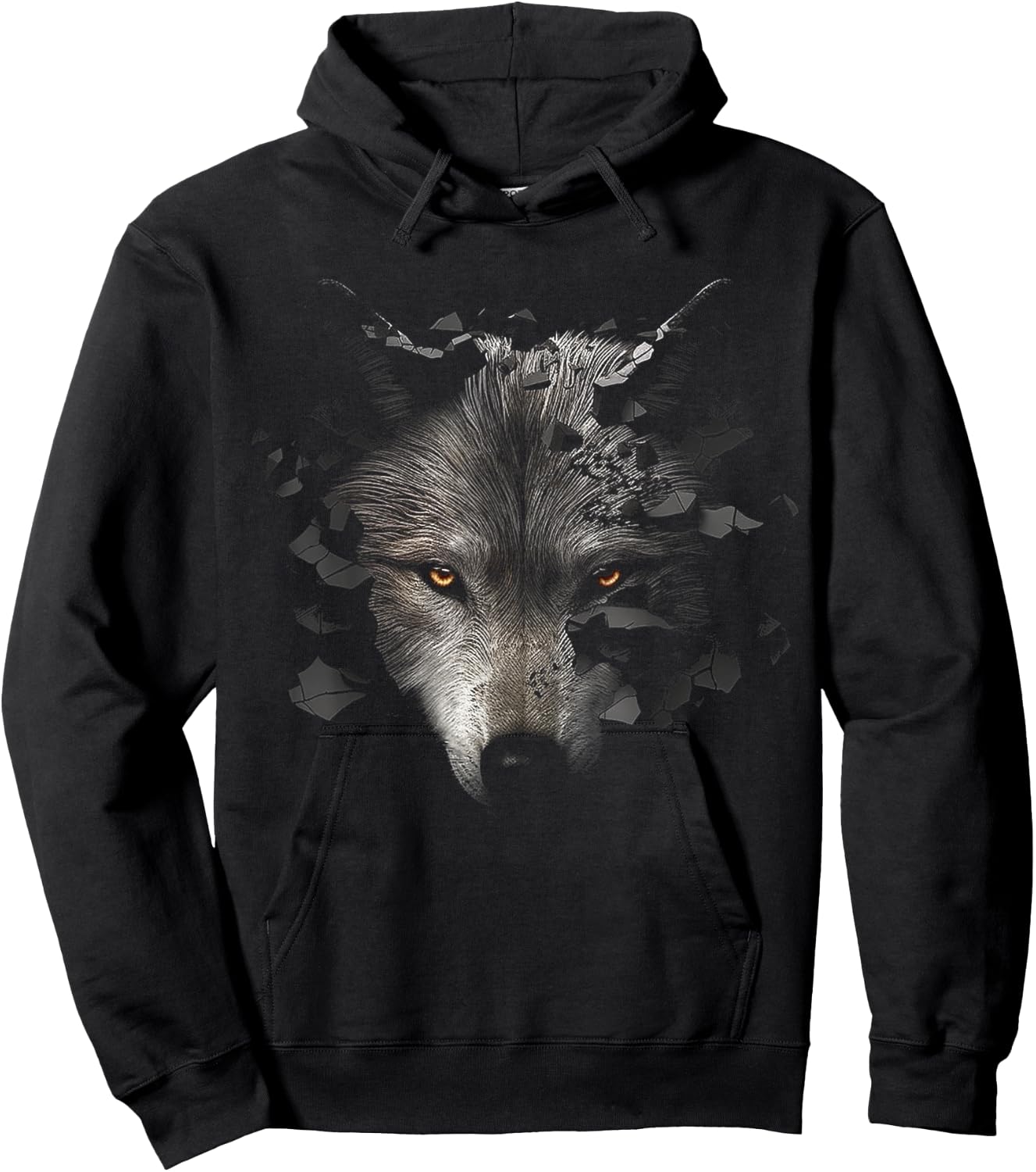 Wolf Lover Fantasy Artwork | Animal Motif Wolf Hoodie - Hoodie | Black