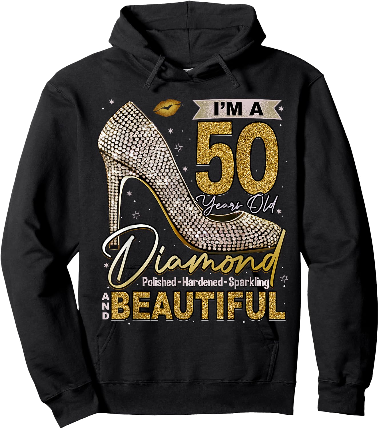 This Queen Makes 50 Looks Fabulous Shirt 50th Birthday Girls Hoodie - Hoodie | Black
