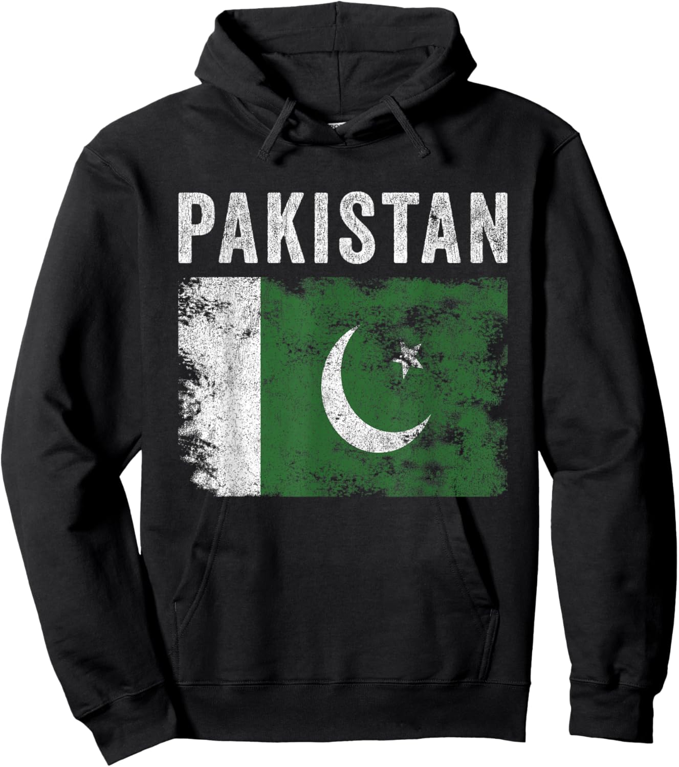Pakistan Flag Distressed - Men Women Kids - Pakistani Flag Hoodie - Hoodie | Black