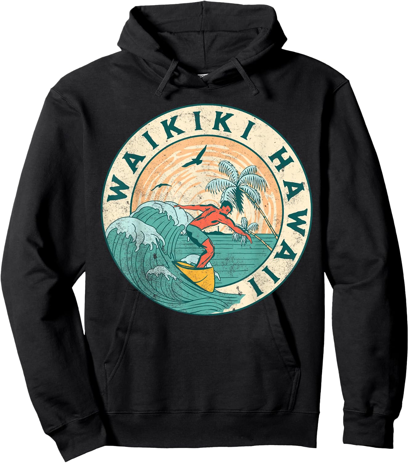 Waikiki Hawaii Hoodie - Hoodie | Black